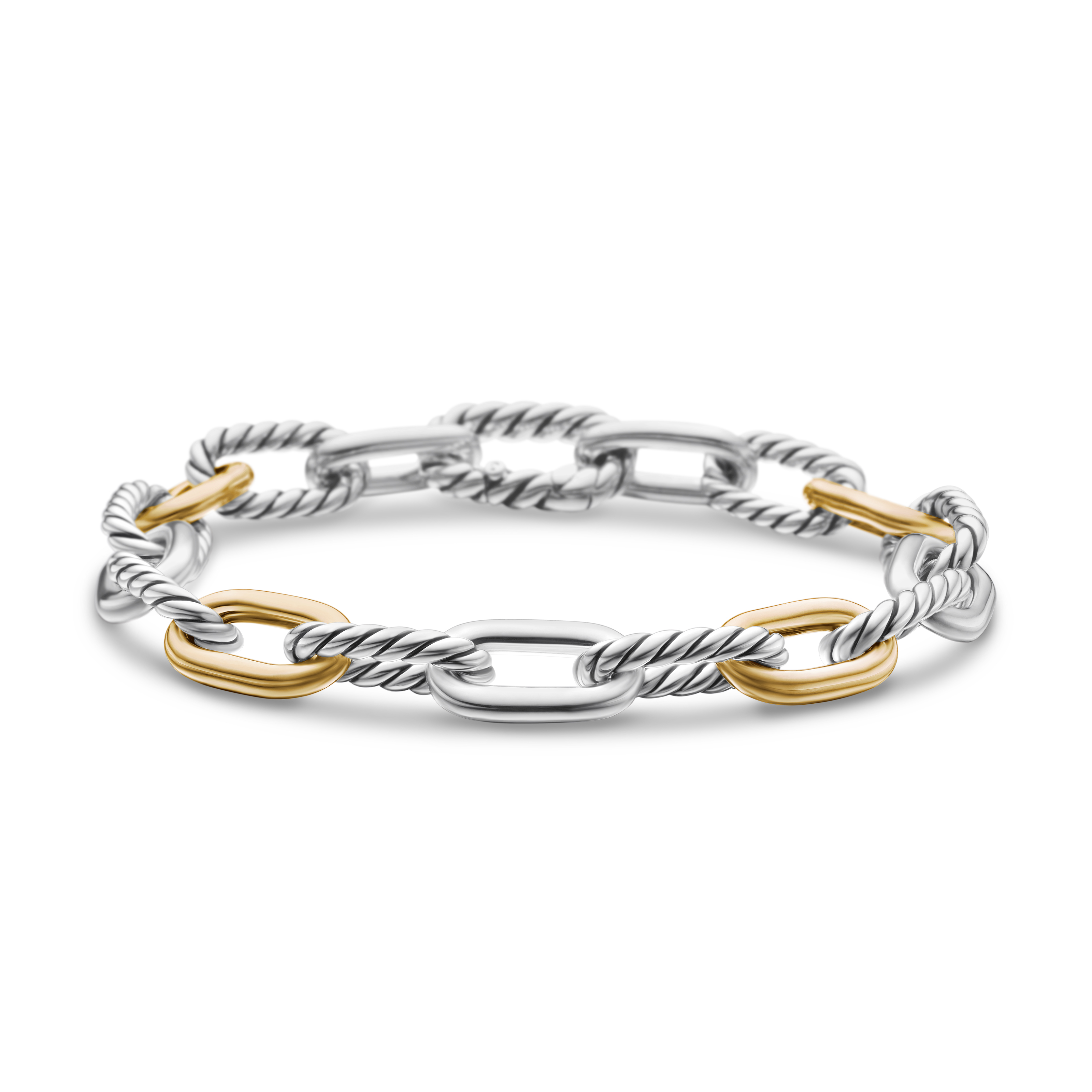 DY Madison® Chain Bracelet in Sterling Silver with 18K Yellow Gold, 8.5mm