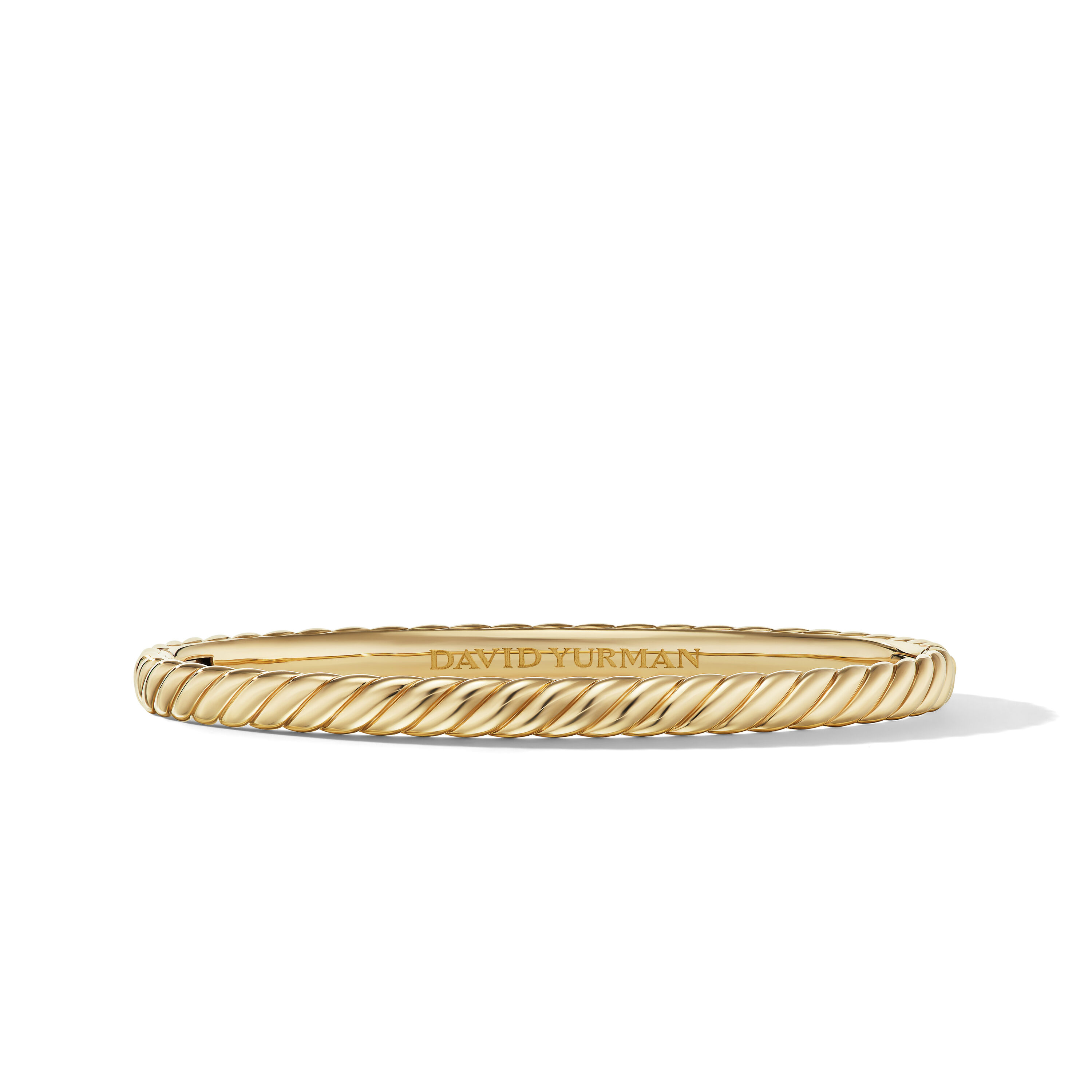 Sculpted Cable Bangle Bracelet in 18K Yellow Gold, 4.6mm