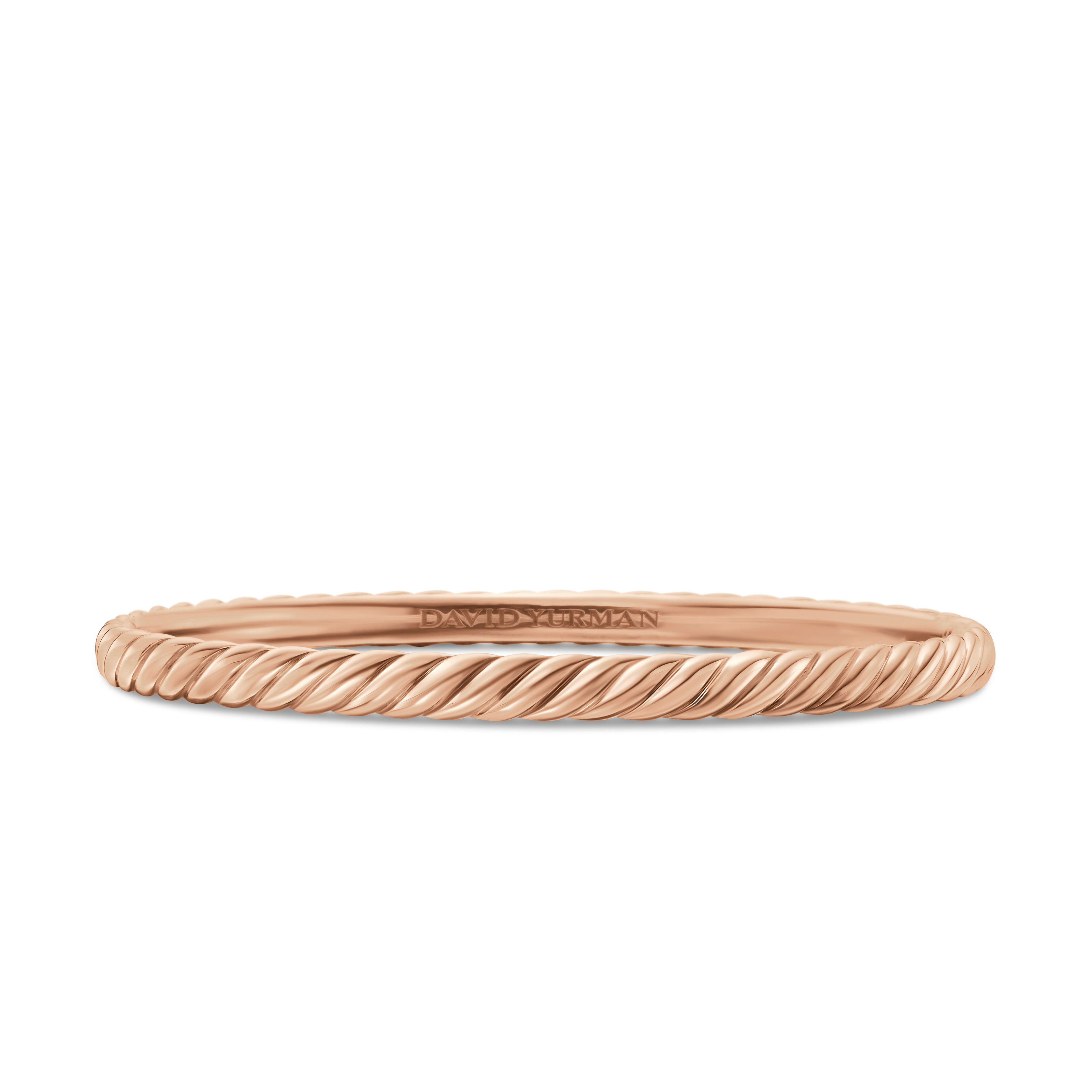 Sculpted Cable Bangle Bracelet in 18K Rose Gold, 4.6mm