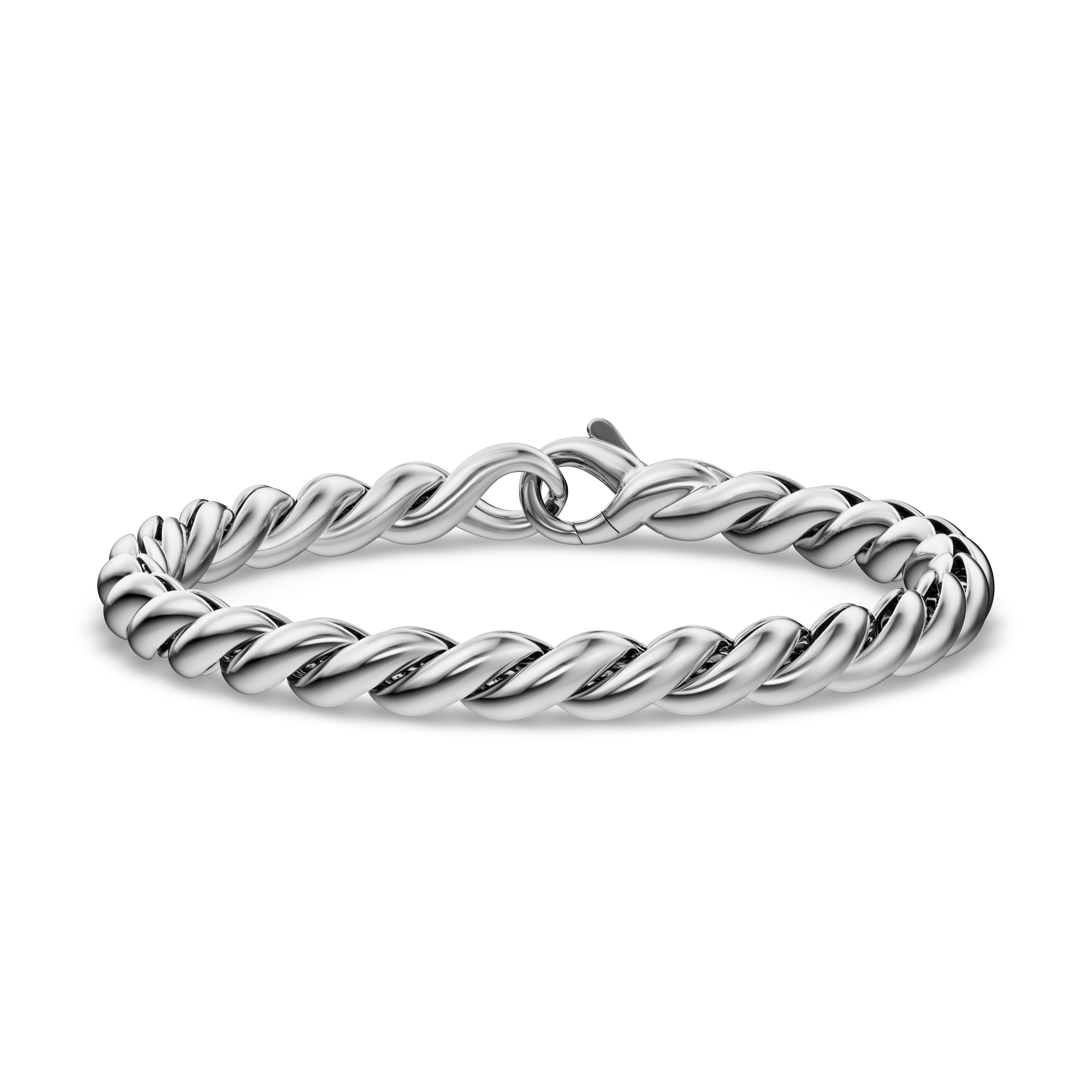Sculpted Cable Chain Bracelet in Sterling Silver, 5.7mm