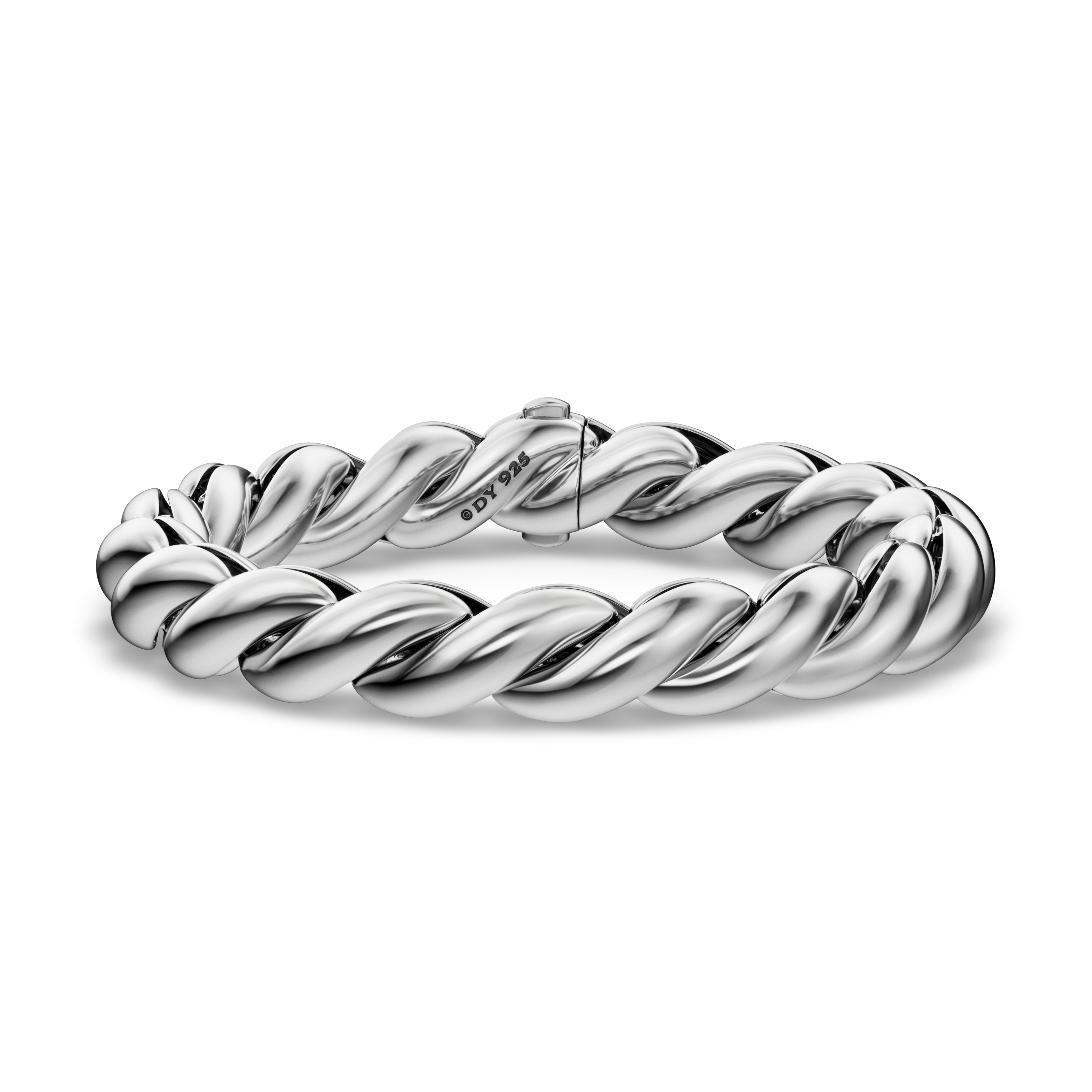 Sculpted Cable Chain Bracelet in Sterling Silver, 10mm