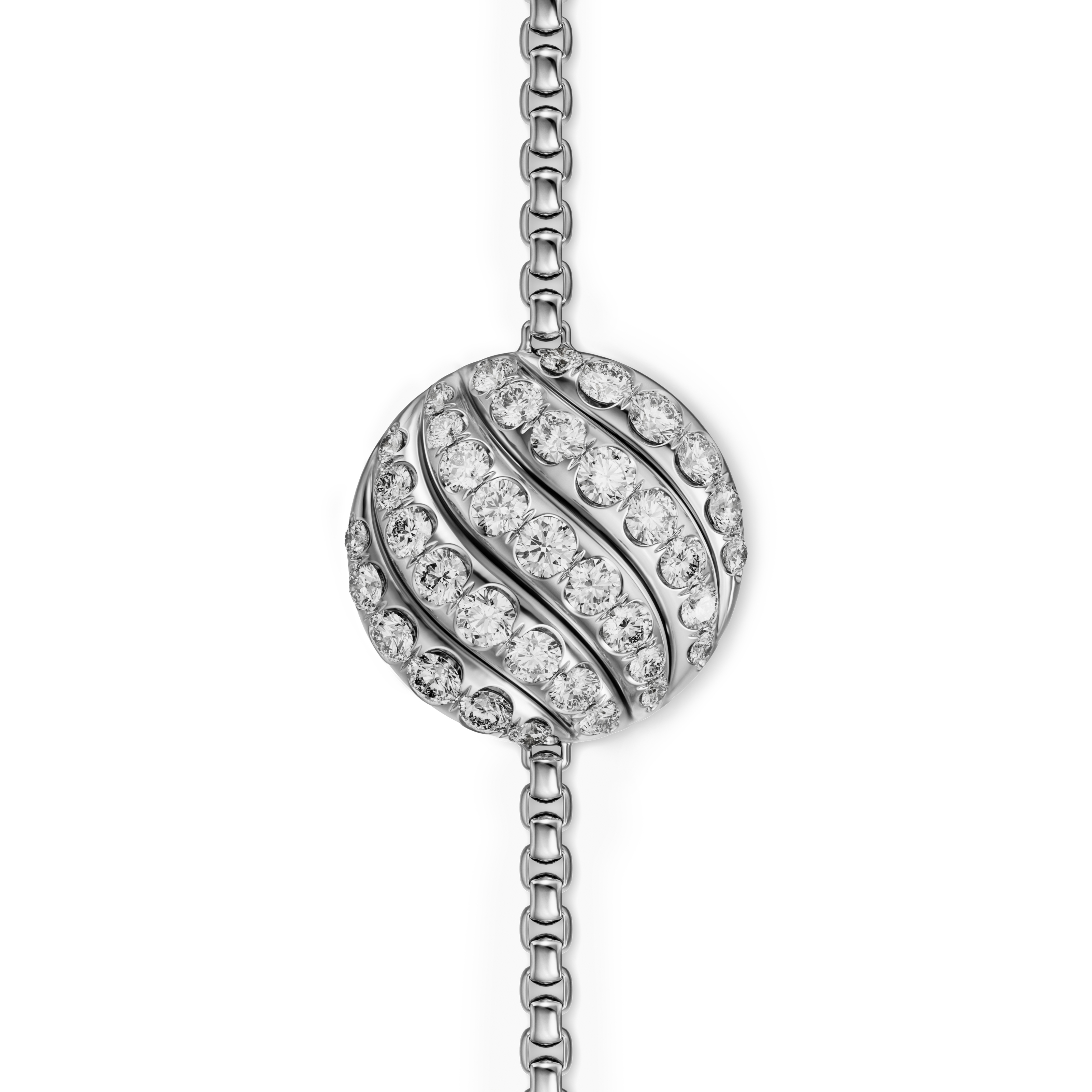 Sculpted Cable Center Station Chain Bracelet in Sterling Silver with Diamonds, 10mm