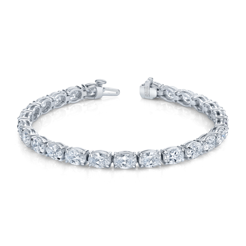 Oval Shape Straight Line Bracelet East-West