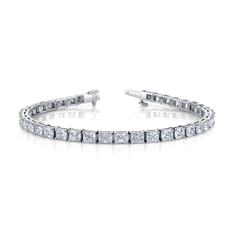 Radiant Cut Straight Line Bracelet East-West