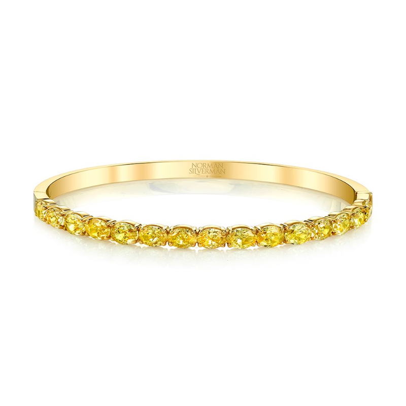 Oval Shape Bangle Bracelet East-West