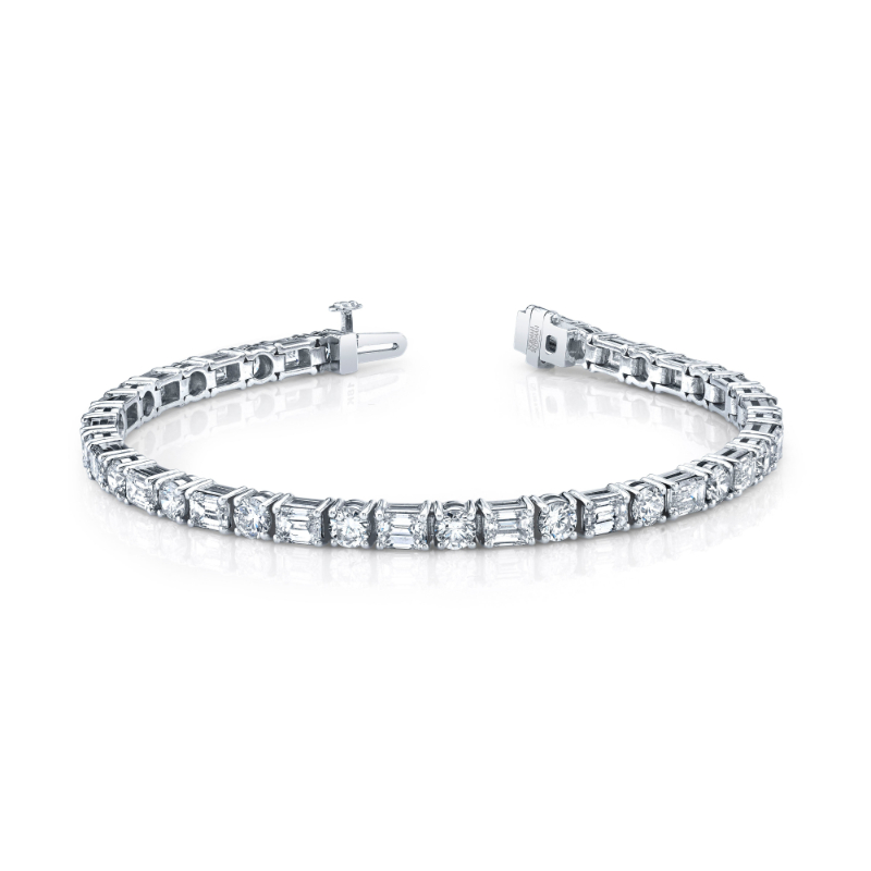 9.90 Carat 18k White Gold East-West Bracelet