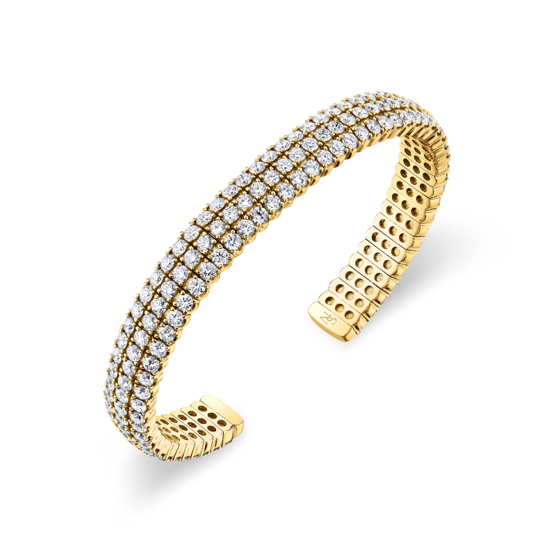 Diamond Cuff Bracelet in 18k Yellow Gold