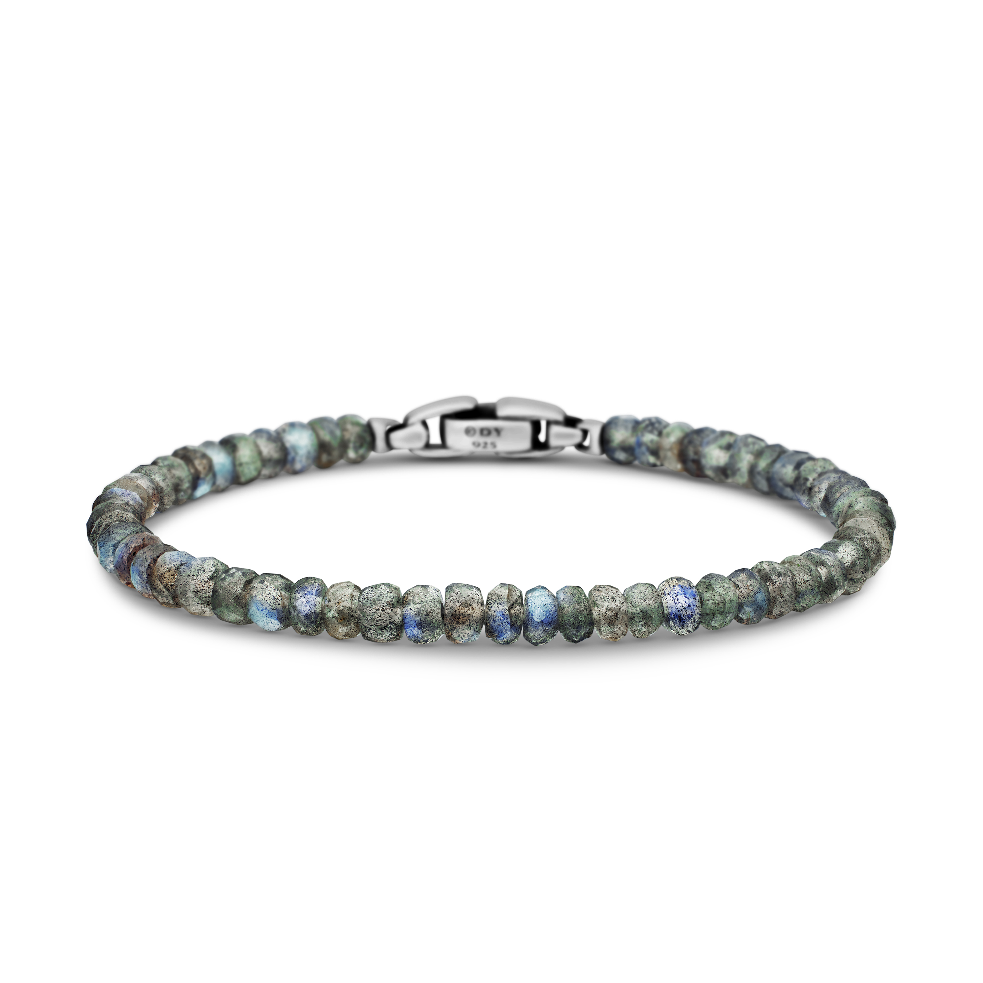Spiritual Beads Faceted Bracelet in Sterling Silver with Labradorite, 5mm