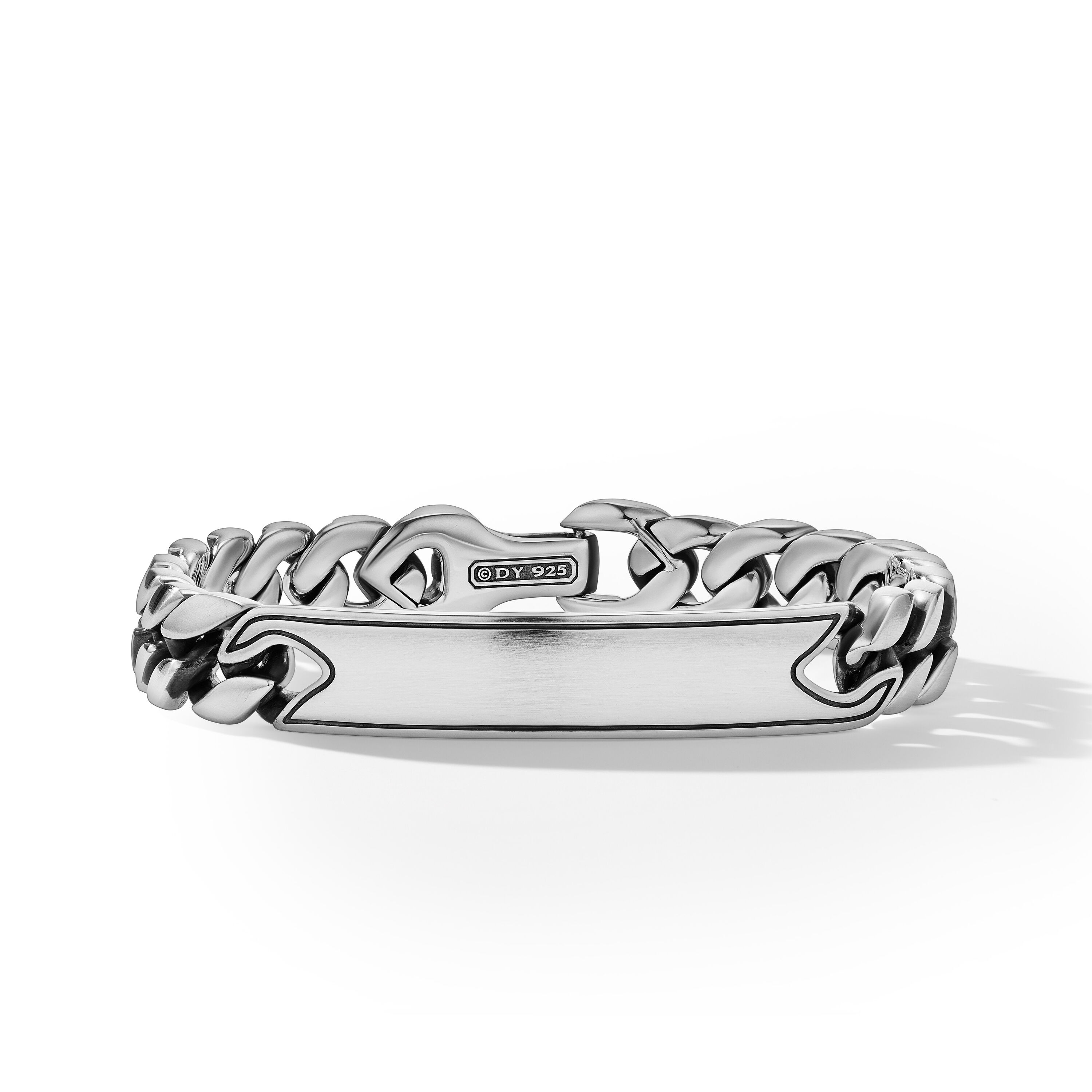 Curb Chain ID Bracelet in Sterling Silver, 11.5mm