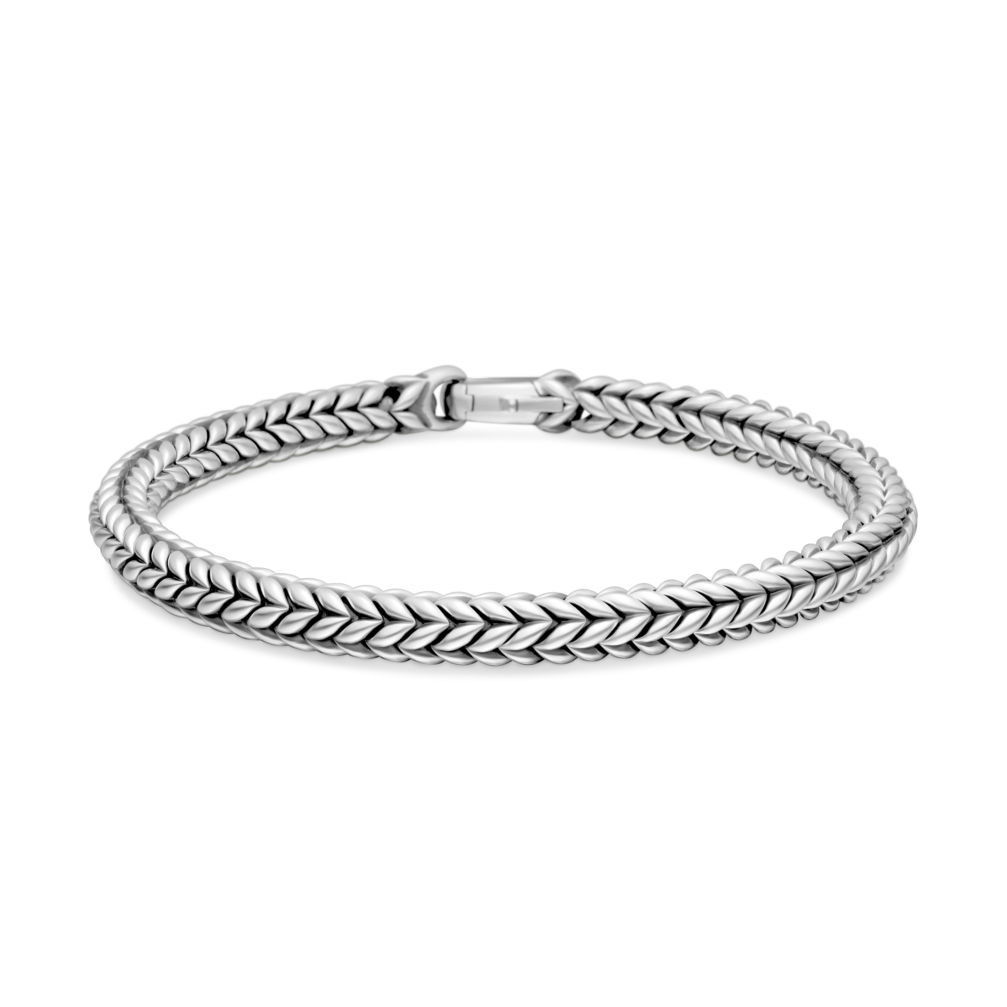 Chevron Bead Bracelet in Sterling Silver, 6mm