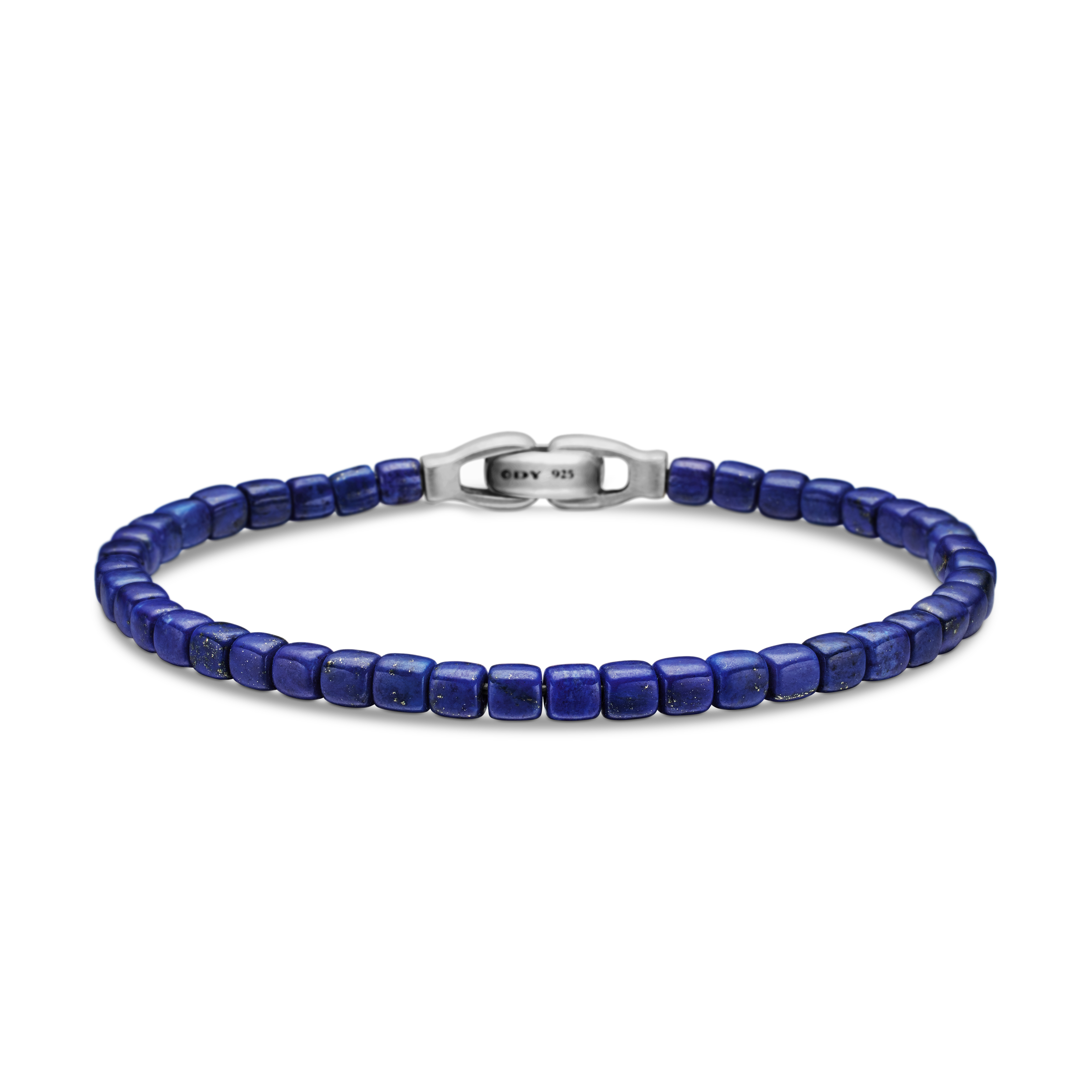 Spiritual Beads Cushion Bracelet in Sterling Silver with Lapis, 4mm