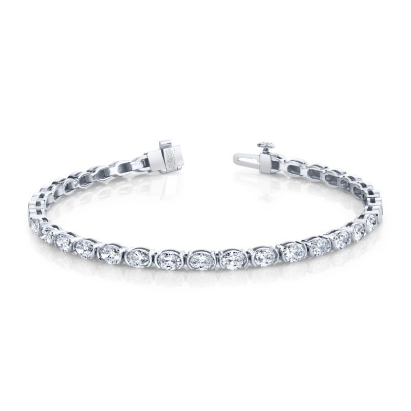 2.8 Carat Oval Shape Straight Line Bracelet