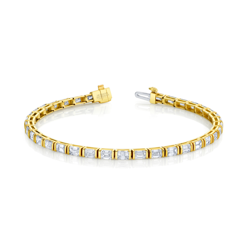 Emerald Cut Straight Line Bezel Bracelet