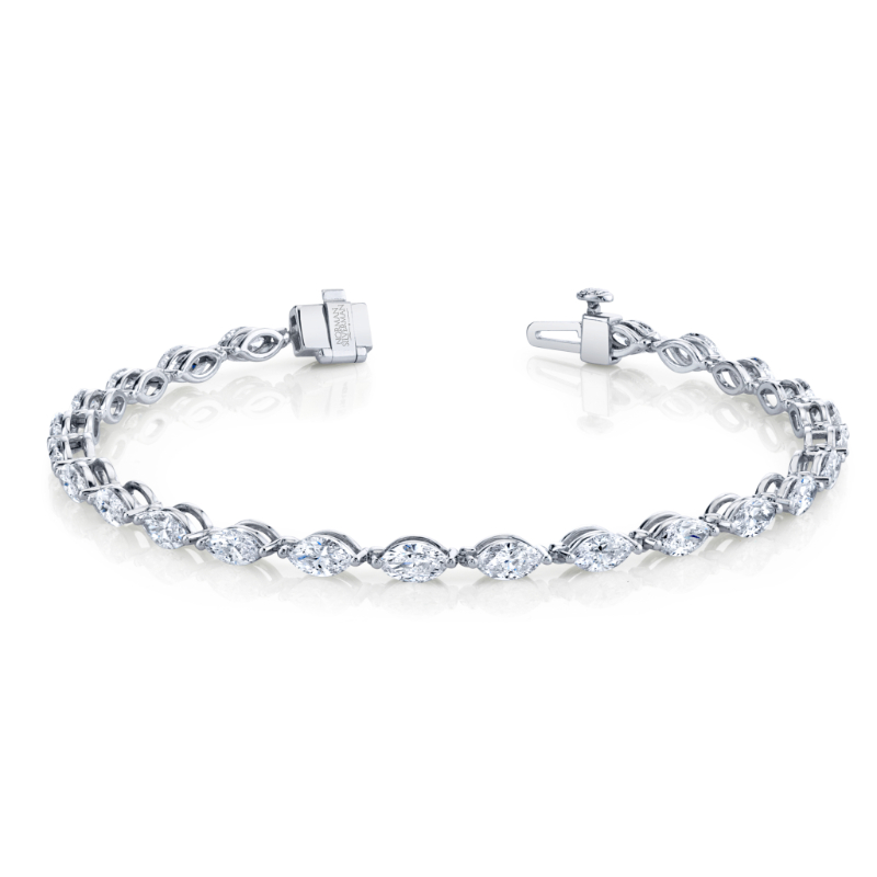 4.82 Carat Marquise Shape Straight Line Bracelet