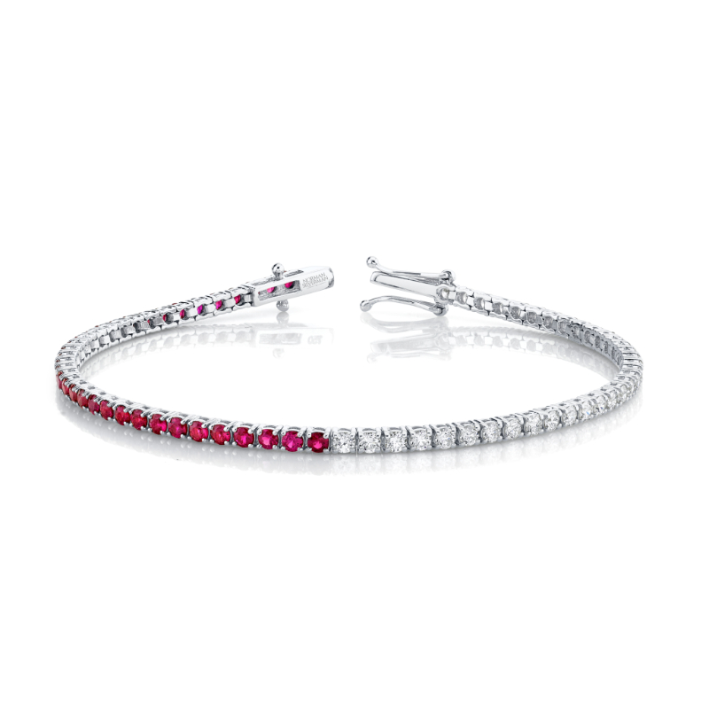 3.82 Carat 50/50 Ruby & Diamond Bracelet