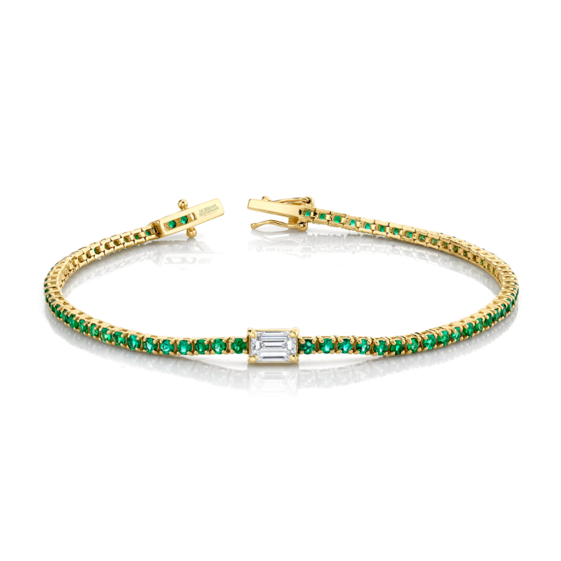 2.57 Carat 18k Yellow Gold Straight Line Bracelet