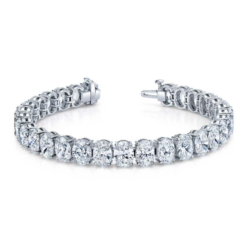 Oval Cut Diamond Straight Line Bracelet