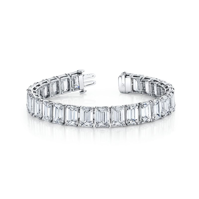 54 Carat Emerald Cut Diamond Bracelet