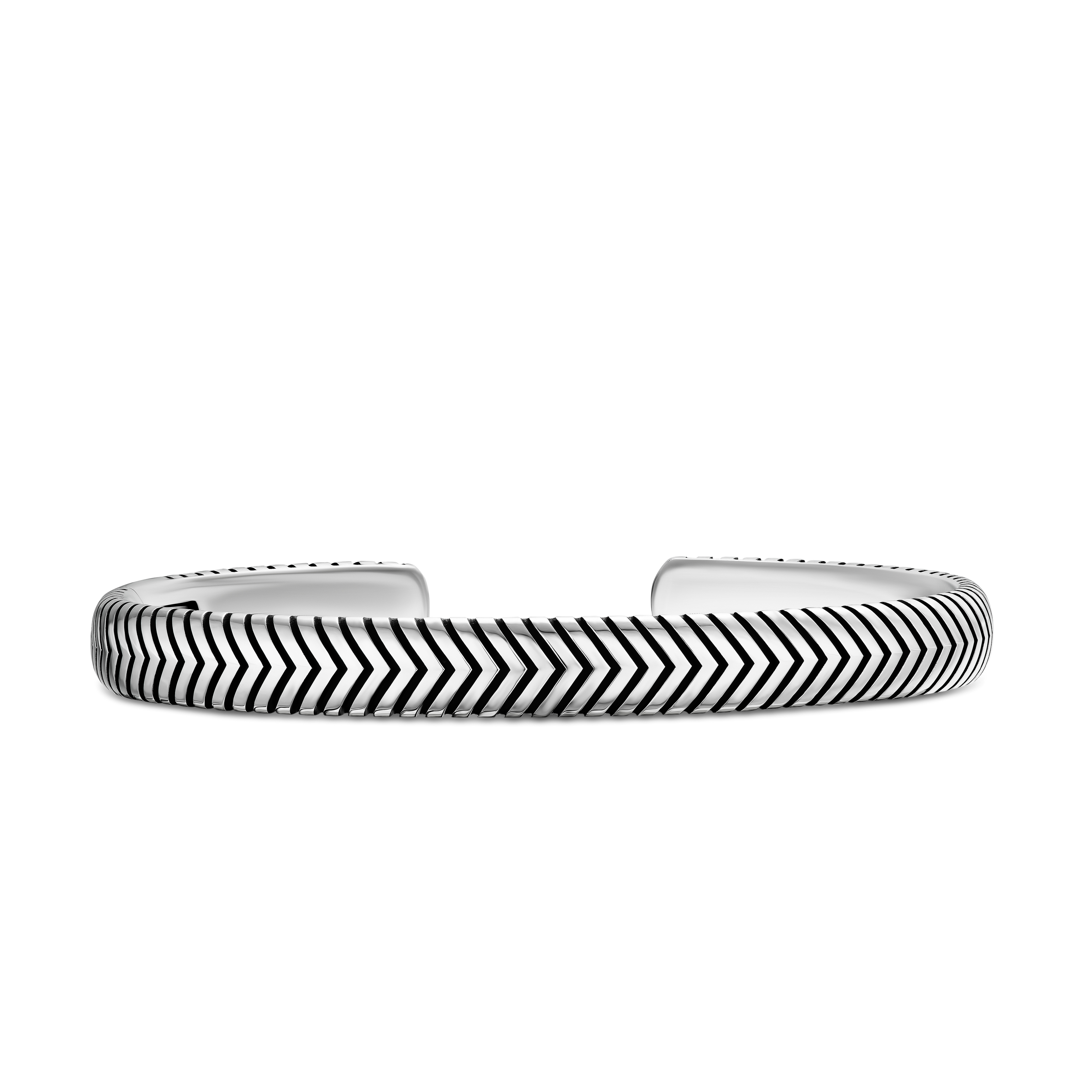 Chevron Cuff Bracelet in Sterling Silver, 8mm