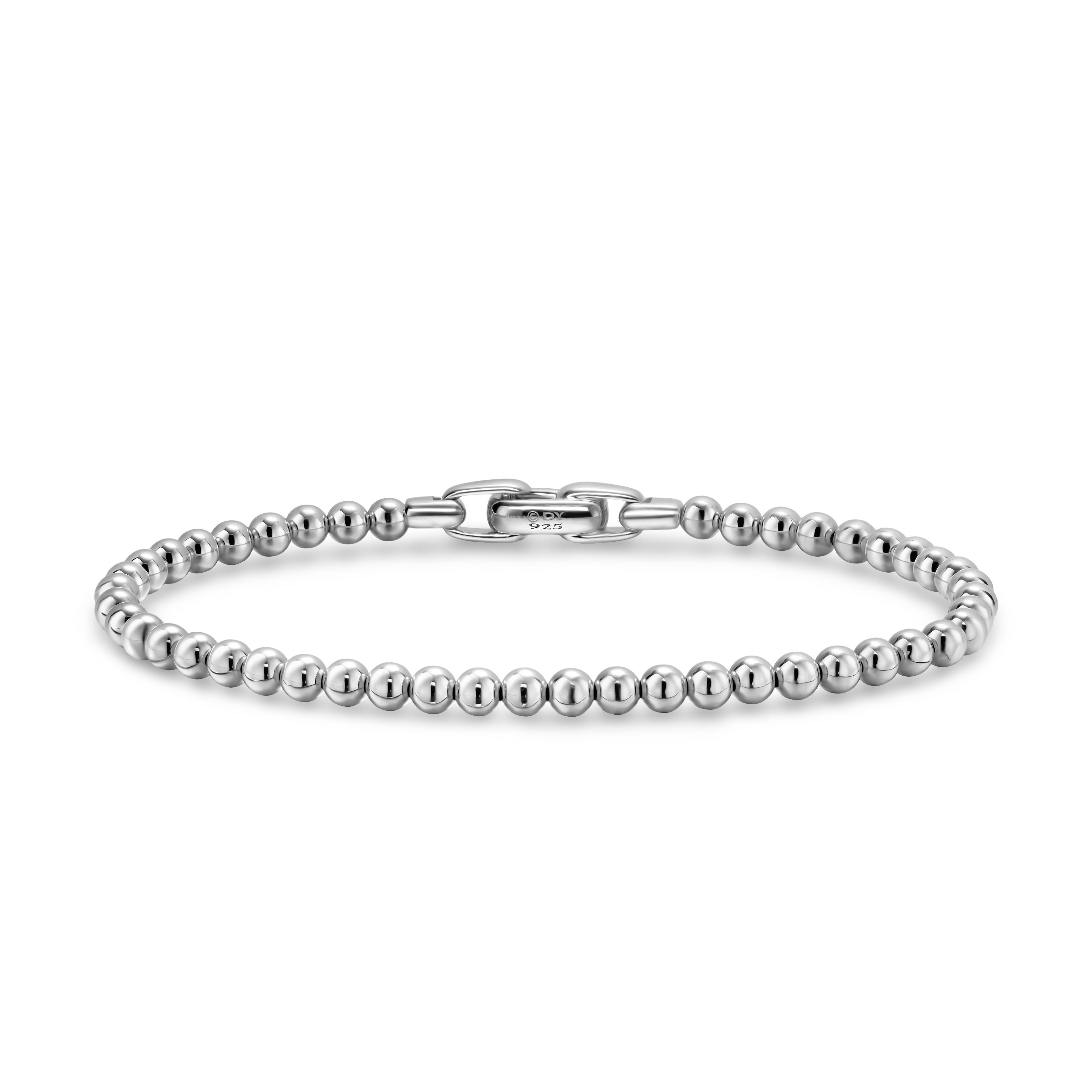 Spiritual Beads Metal Bead Bracelet in Sterling Silver, 4mm