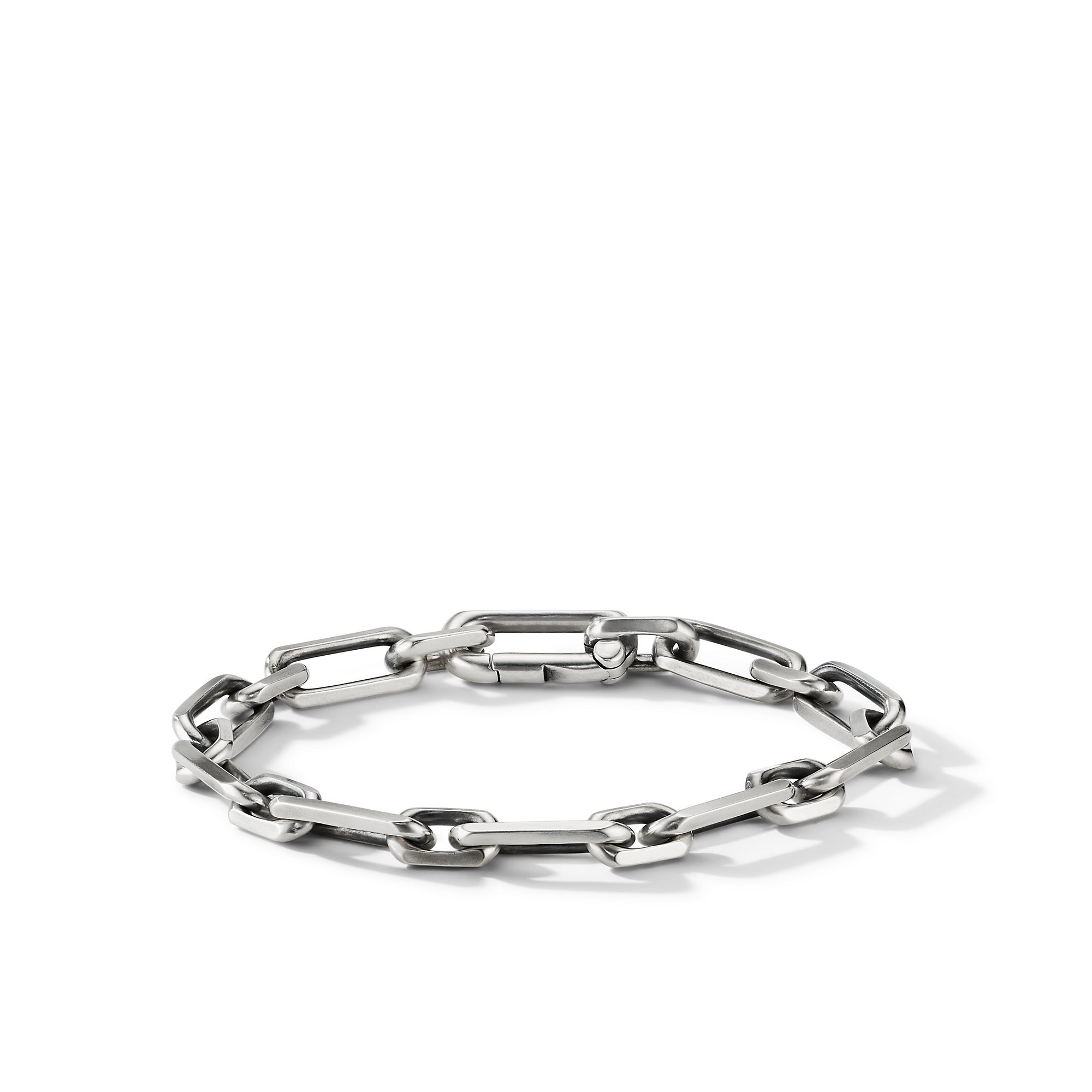 Elongated Open Link Chain Bracelet in Sterling Silver