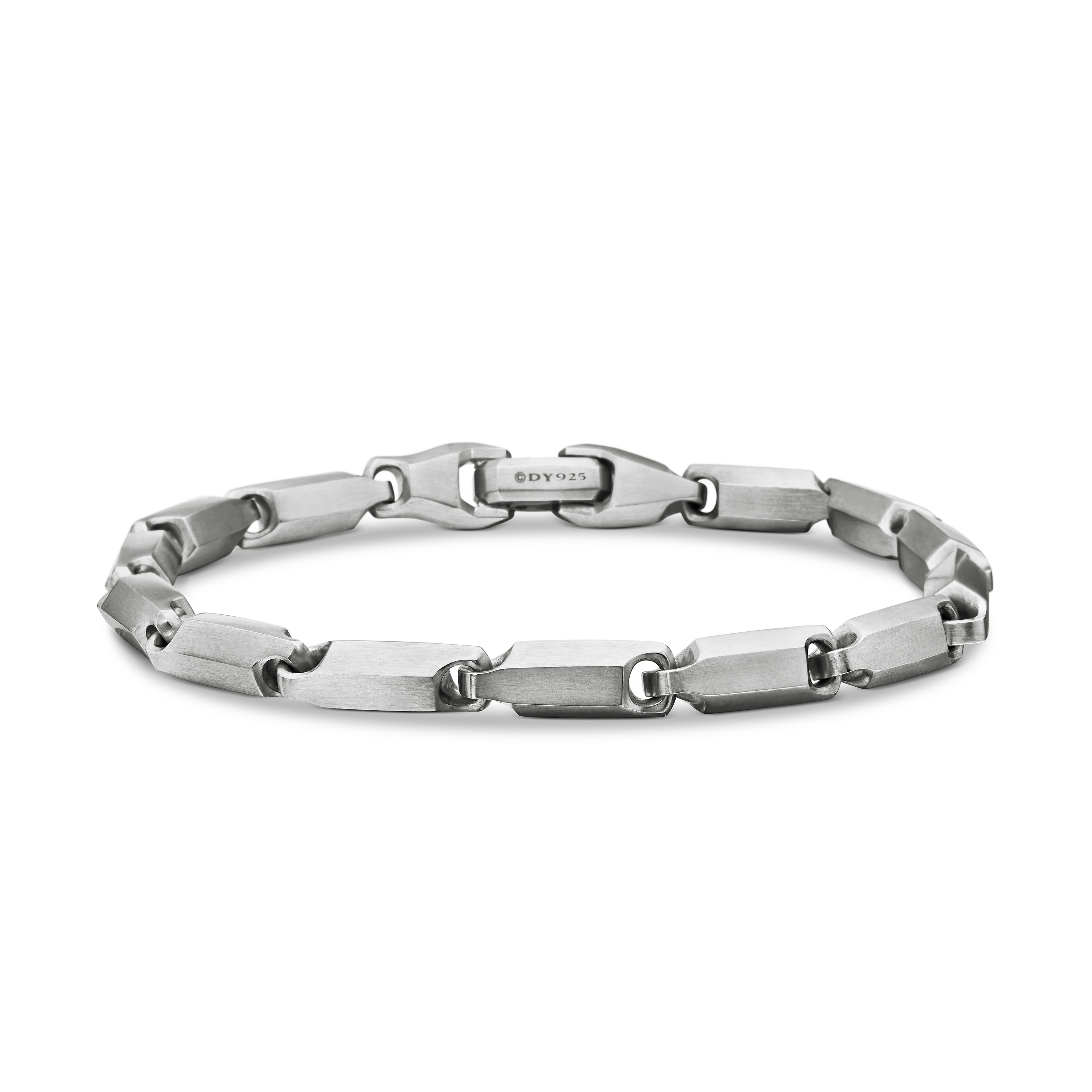 Faceted Link Bracelet in Sterling Silver, 6mm