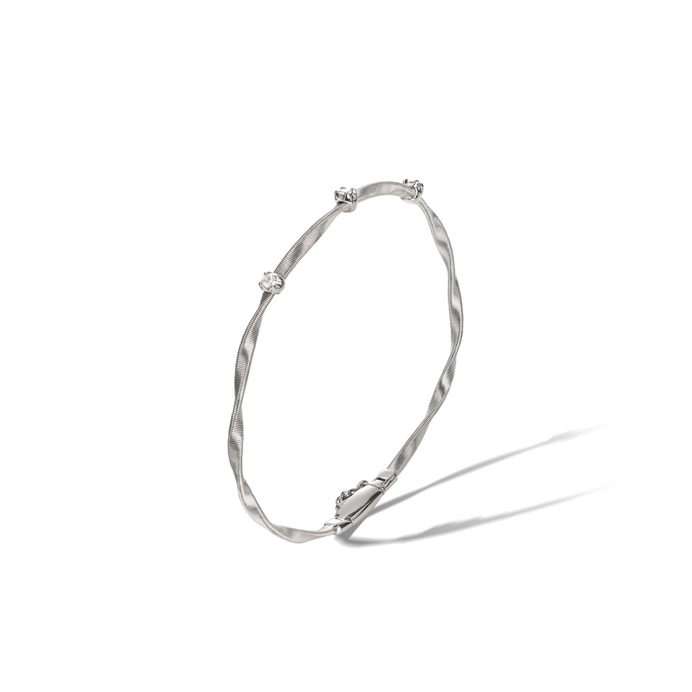 Marrakech White Gold and Diamond Stackable Bangle