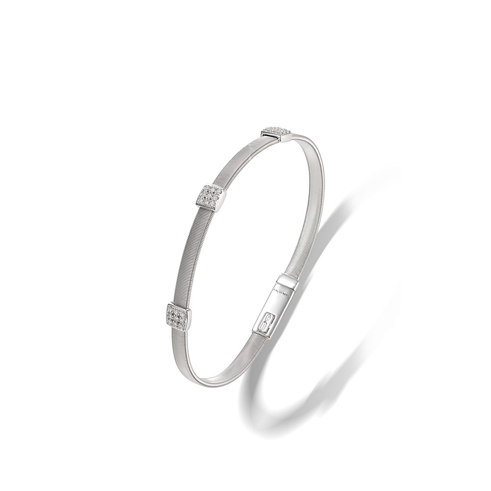 Masai Three Station Diamond Bracelet in White Gold