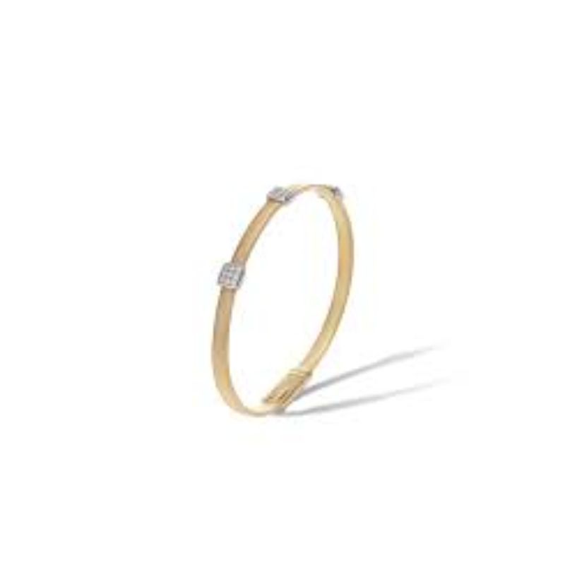 Masai Three Station Diamond Bracelet in Yellow Gold