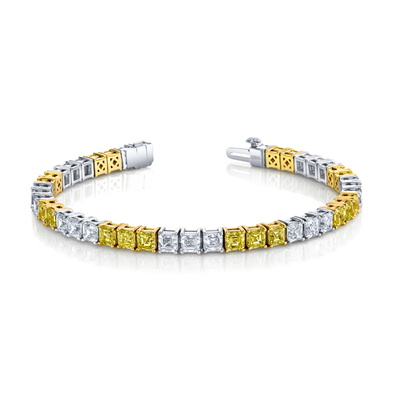14.2 Carat Alternating Yellow Diamond Bracelet