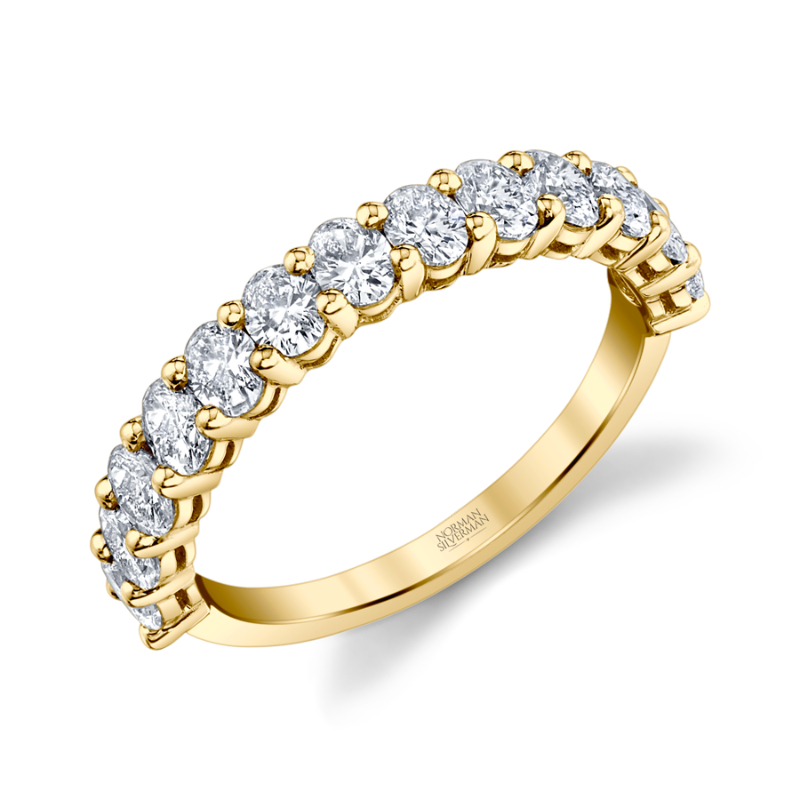 Oval Halfway Eternity Band in Yellow Gold