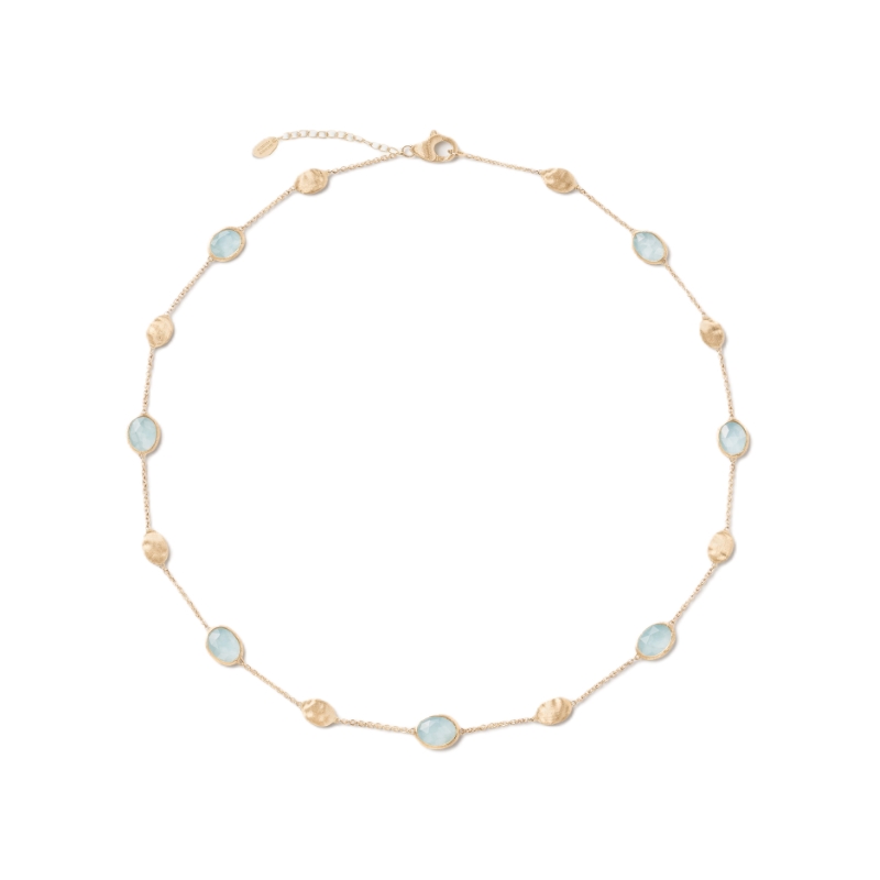 Siviglia Necklace With Oval Elements And Aquamarine
