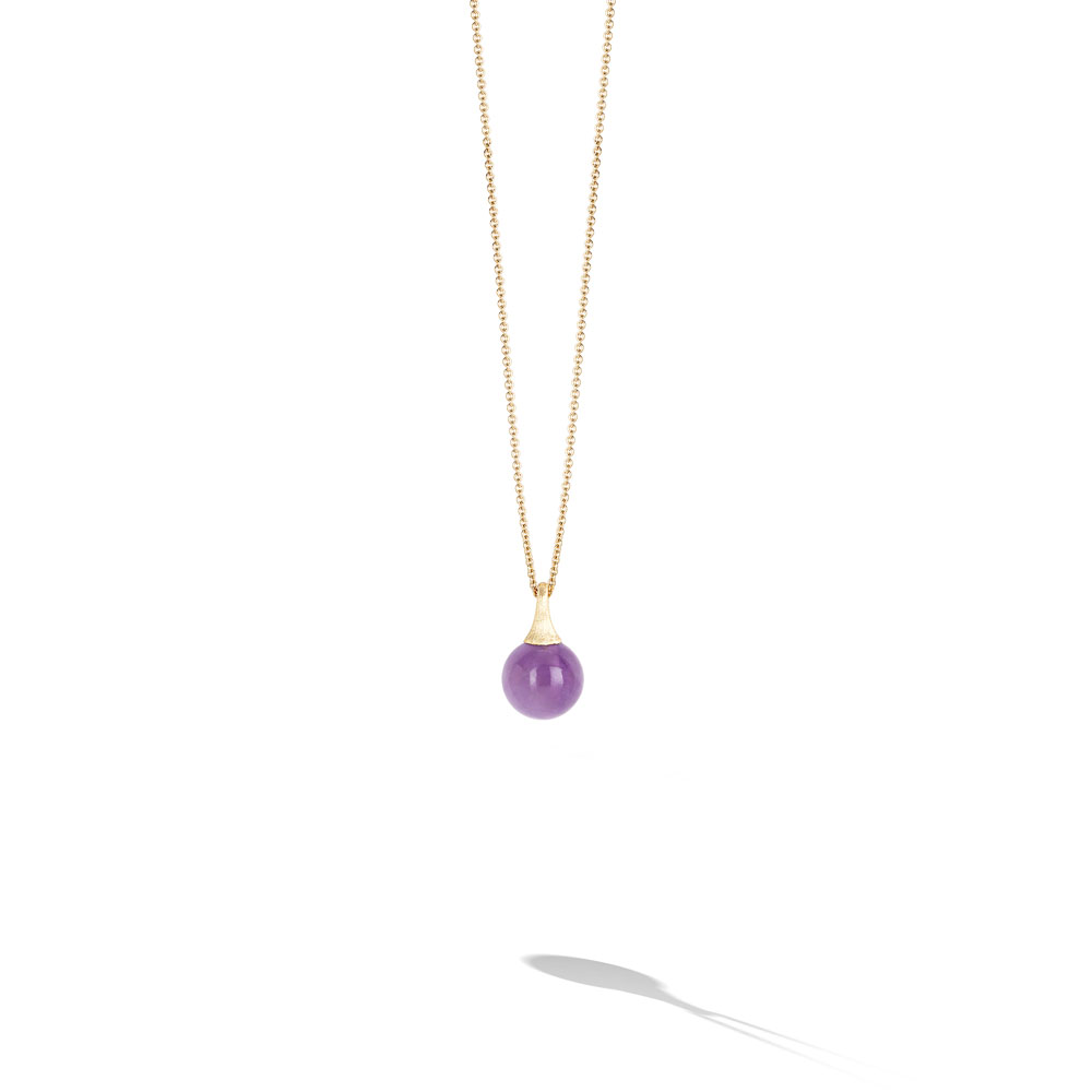 Africa Boules Gold and Amethyst Pendant
