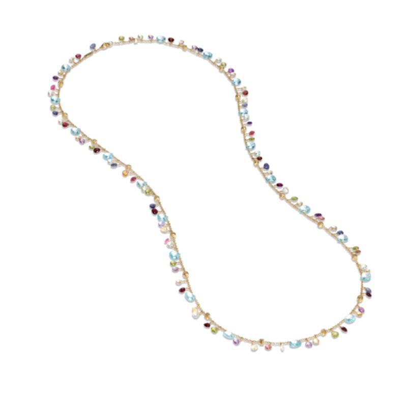 Paradise Blue Topaz and Mixed Gemstone Single Strand Necklace