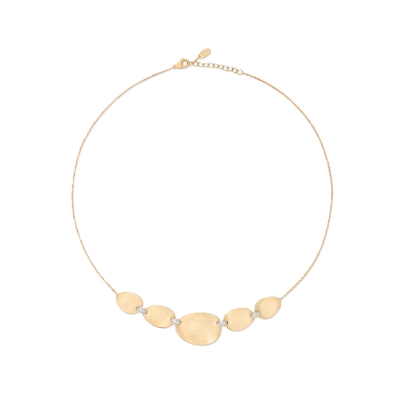 18K Yellow Gold "Halfsie" Necklace With Diamond Accents