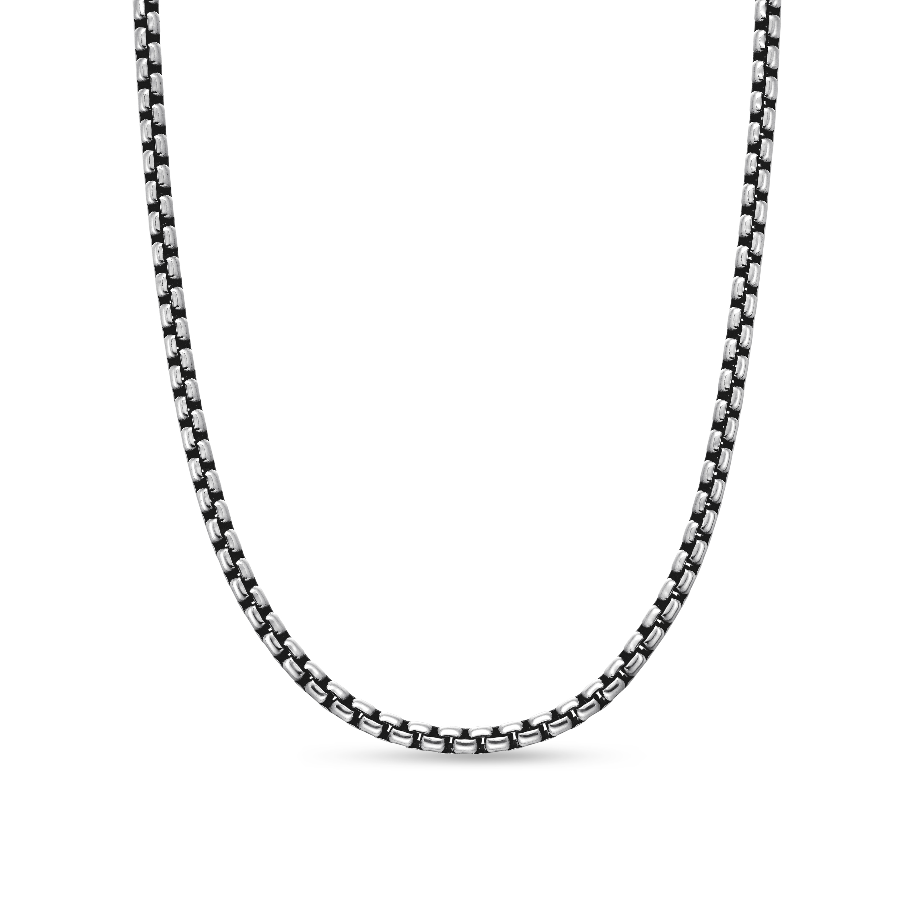 Box Chain Necklace in Sterling Silver, 3.6mm