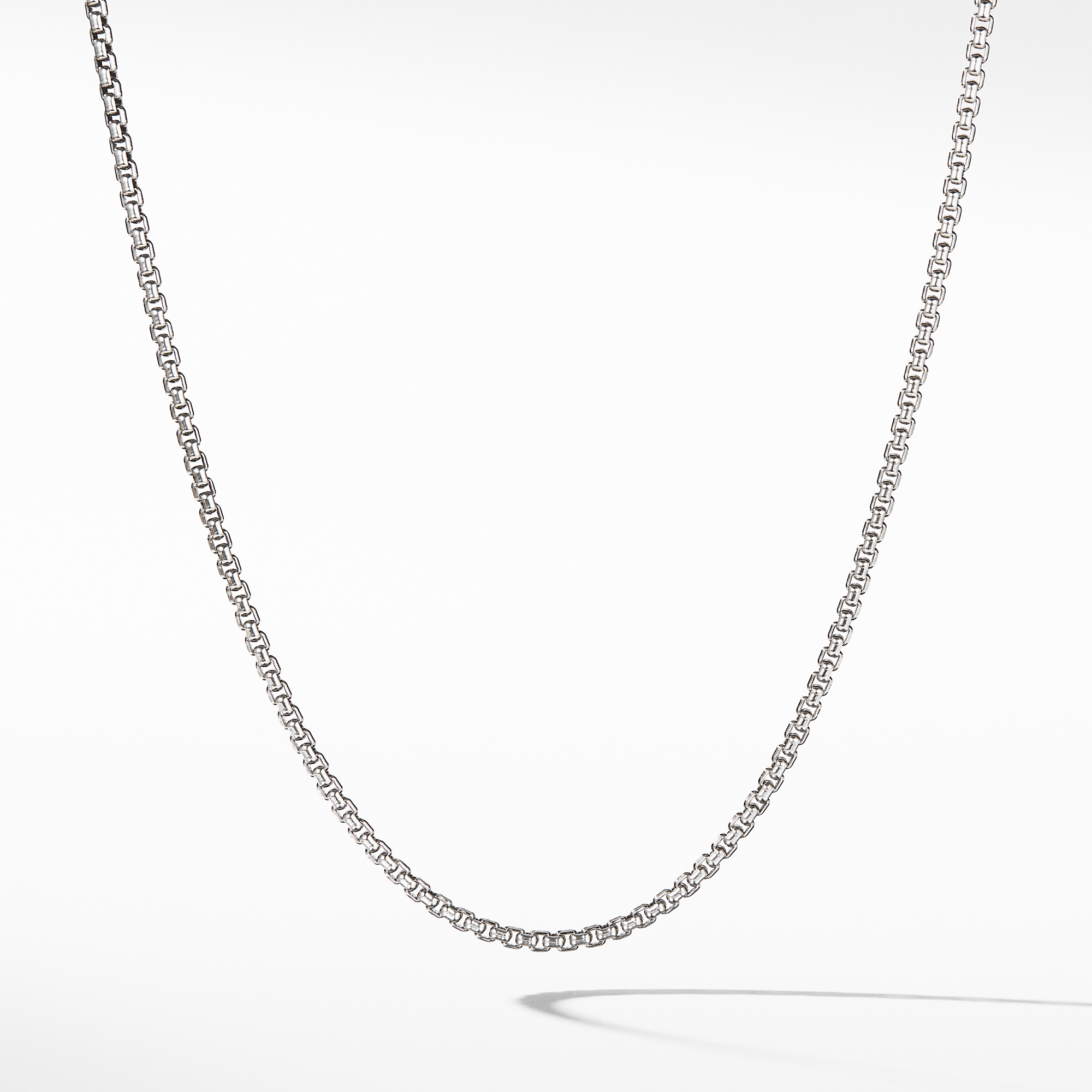 Box Chain Necklace in Sterling Silver with 14K Yellow Gold Accent, 2.7mm