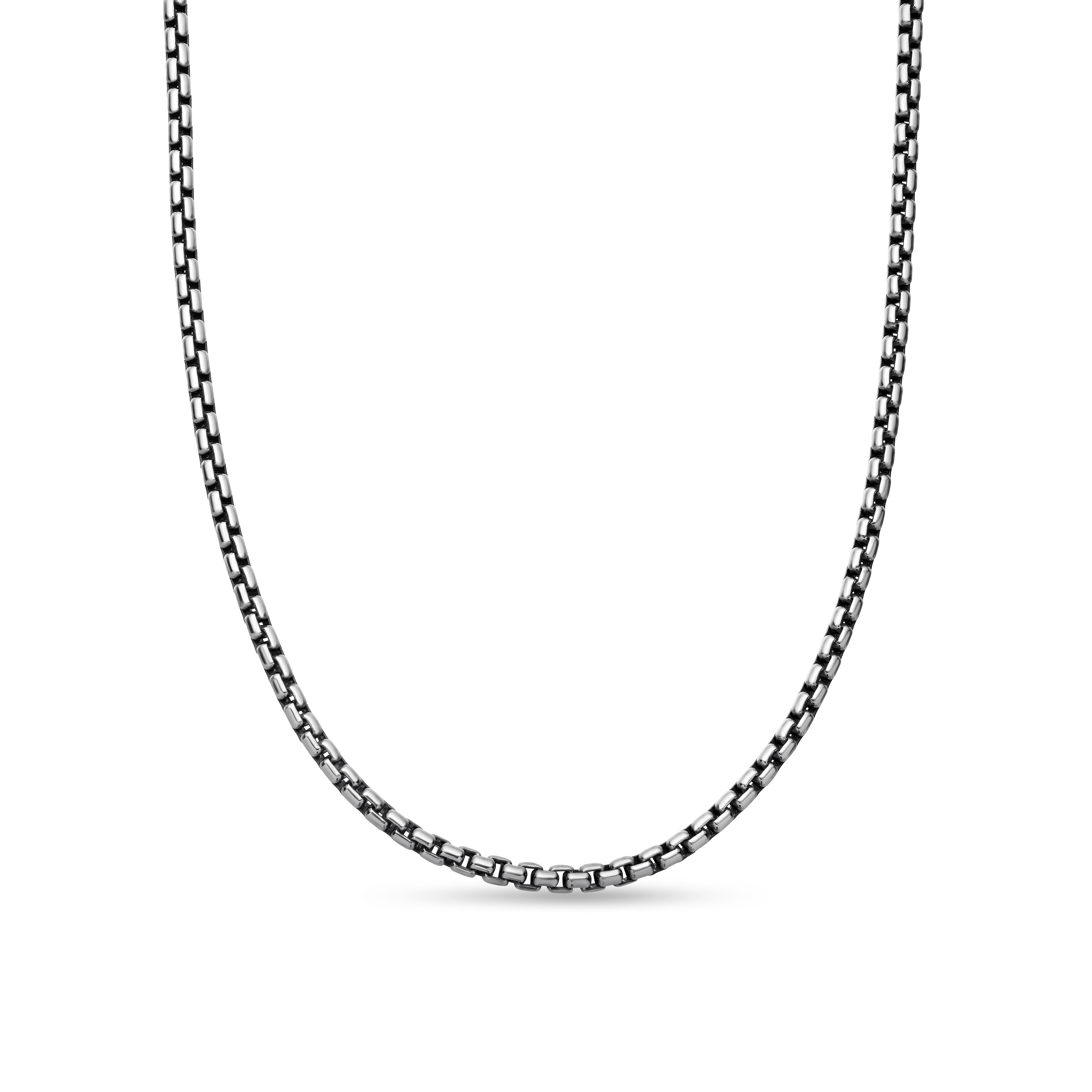 Box Chain Necklace in Sterling Silver with 14K Yellow Gold Accent, 2.7mm