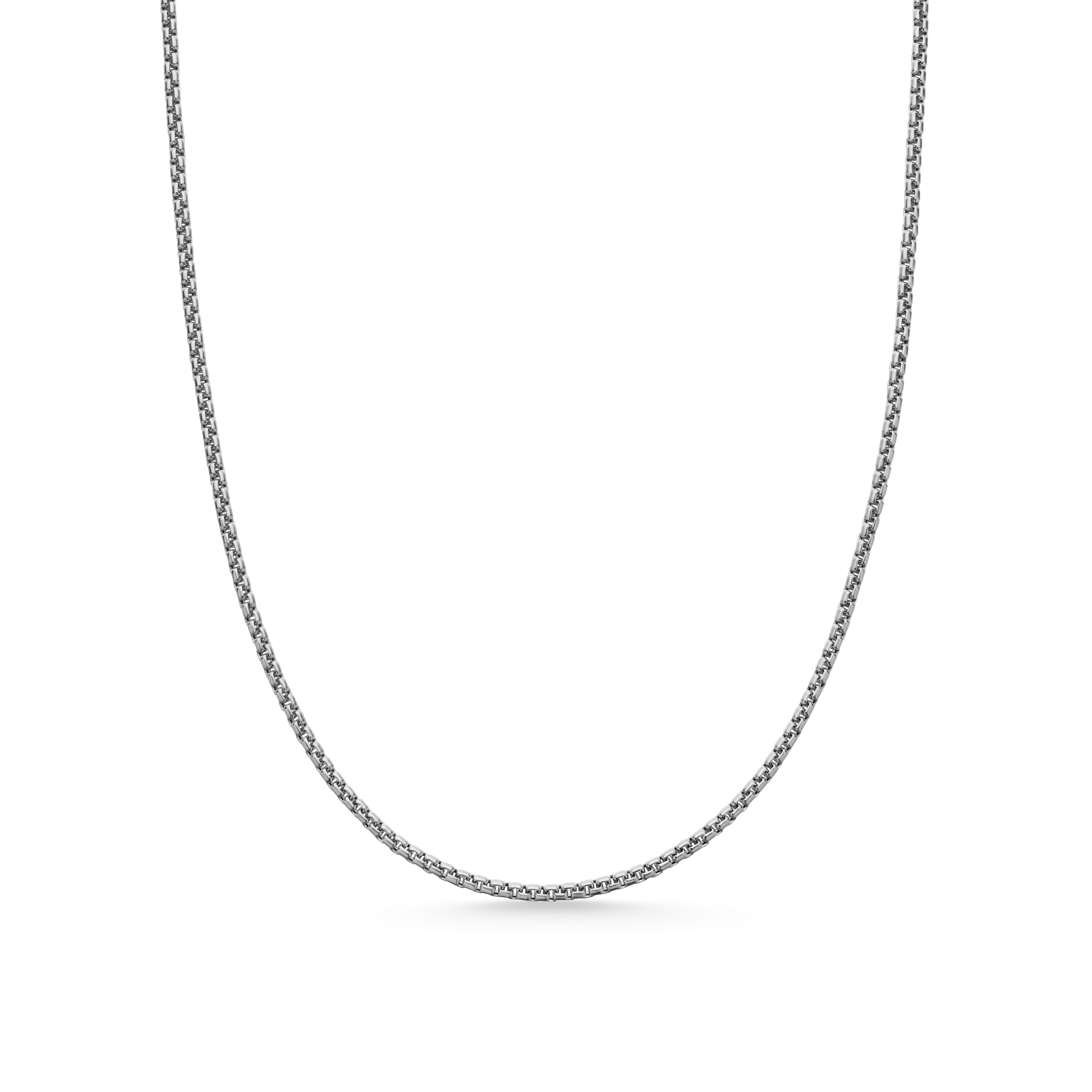 Box Chain Necklace in Sterling Silver with 14K Yellow Gold Accent, 1.7mm