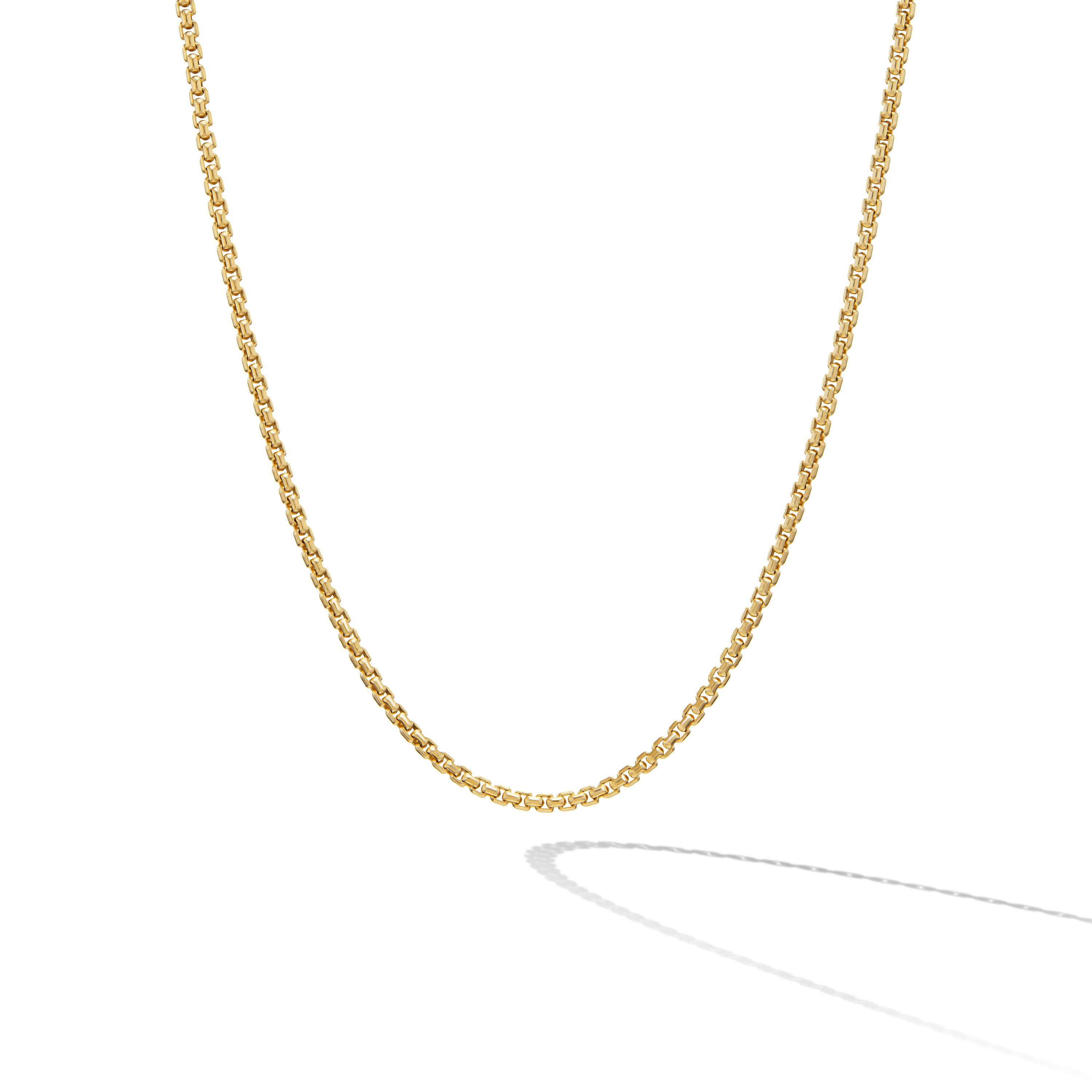 Box Chain Necklace in 18K Yellow Gold, 1mm