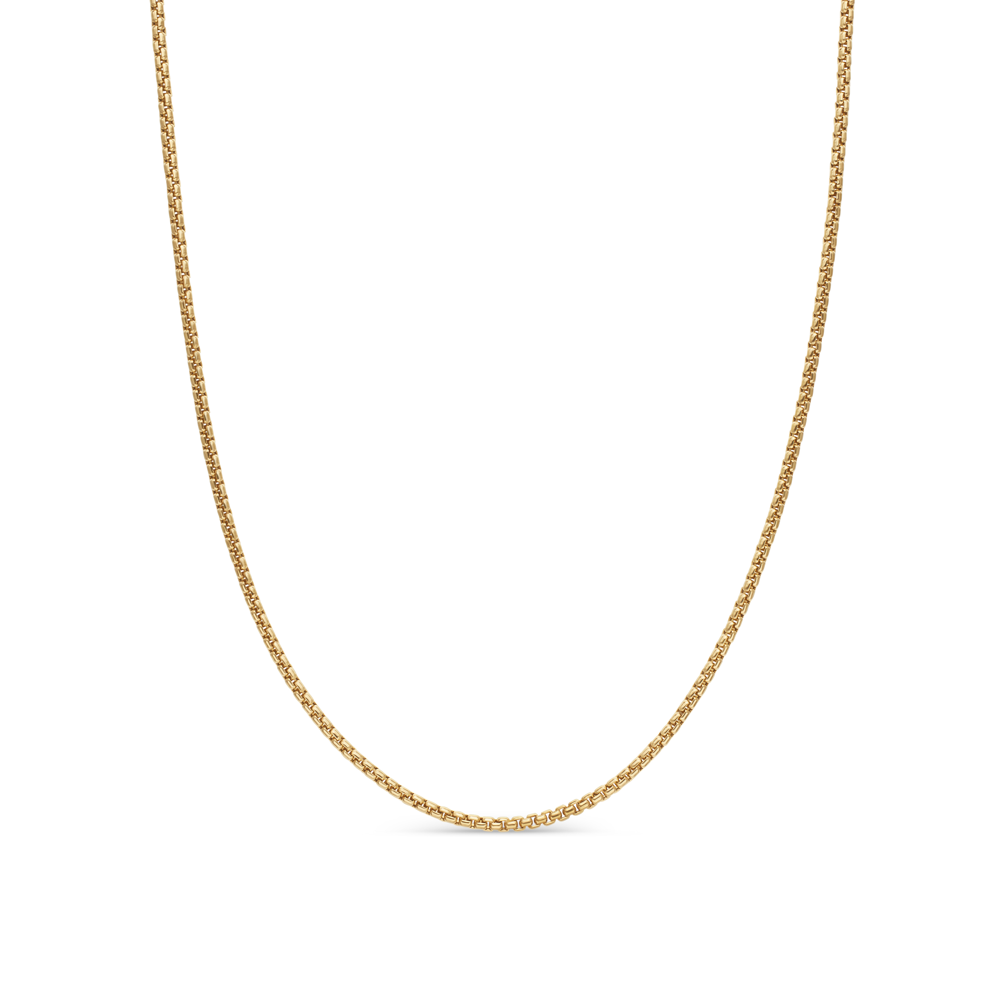 Box Chain Necklace in 18K Yellow Gold, 1.7mm
