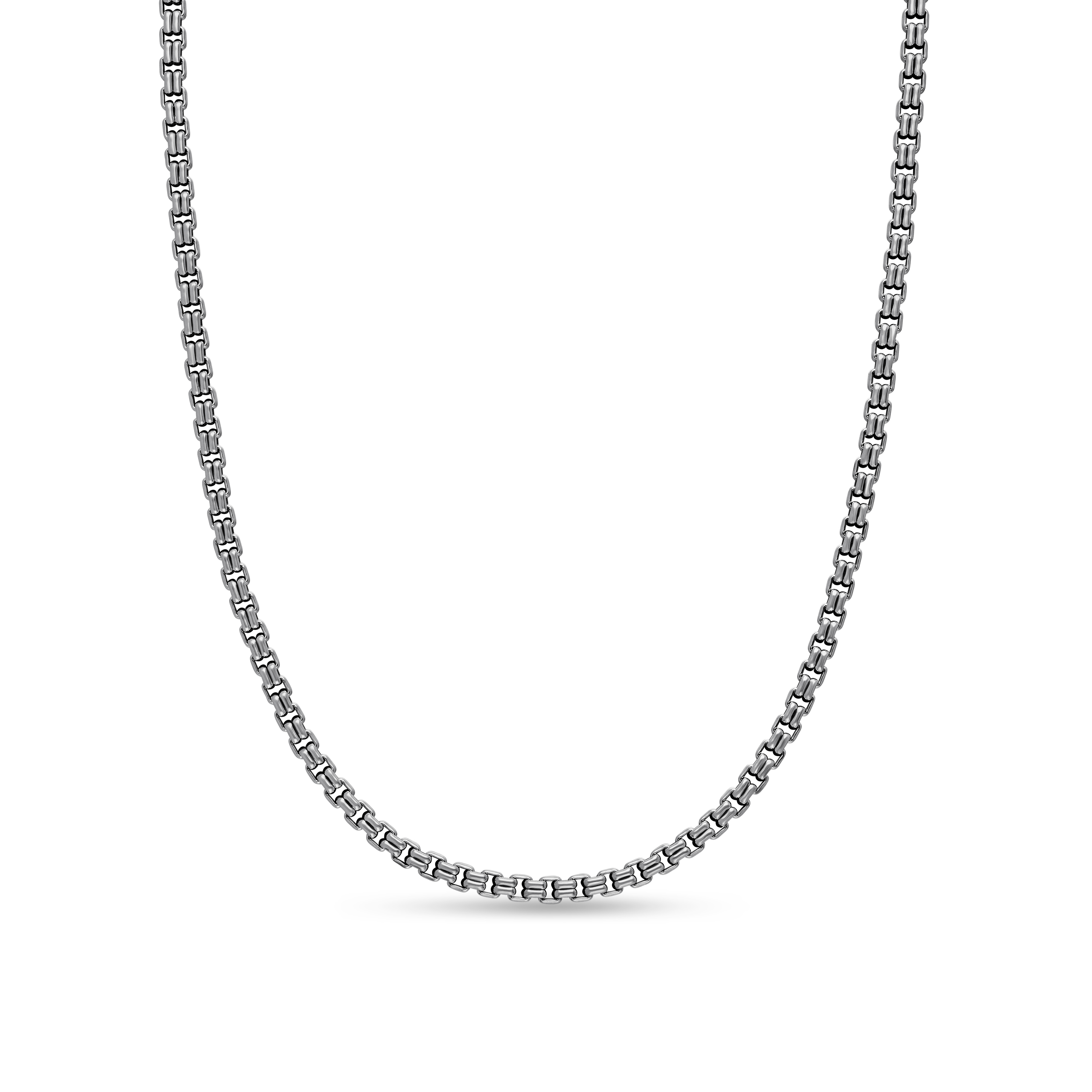 Double Box Chain Necklace in Sterling Silver, 2.6mm