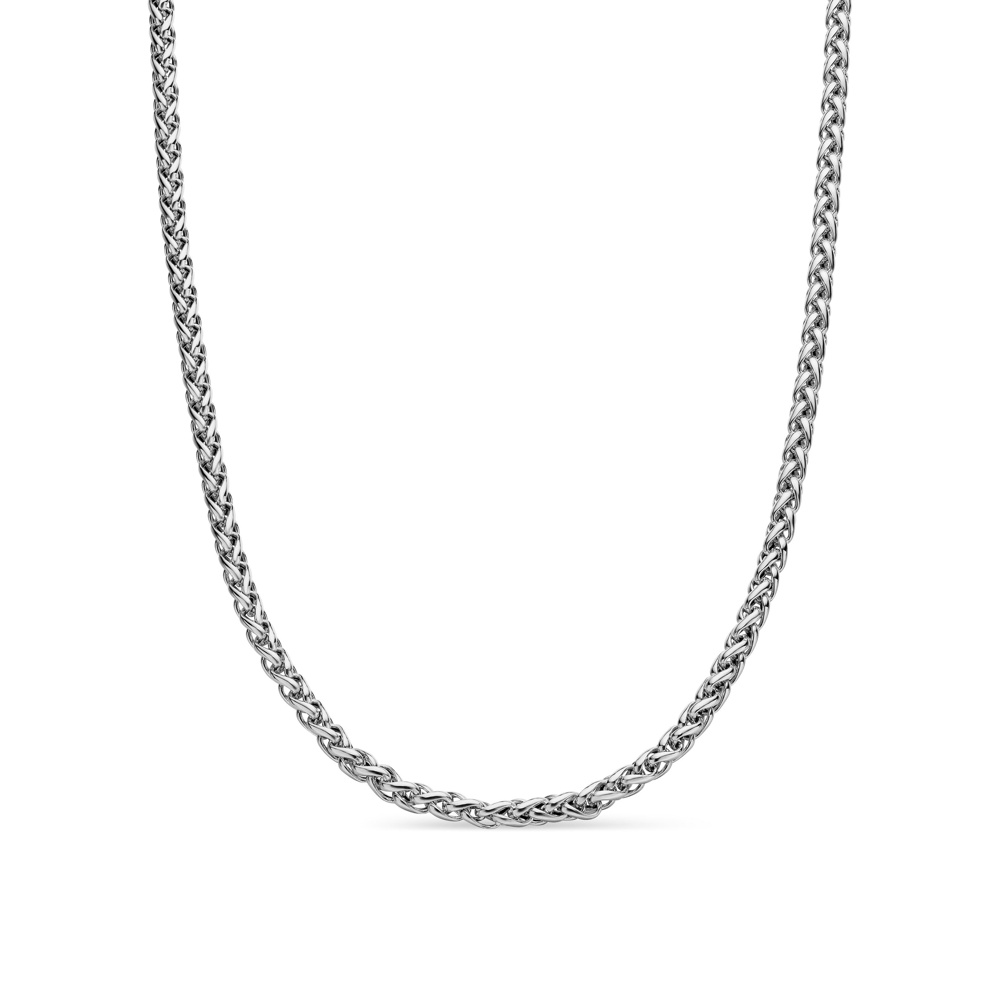 Wheat Chain Necklace in Sterling Silver, 4mm