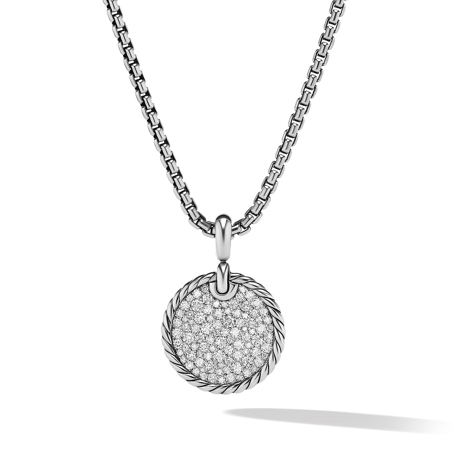 DY Elements® Disc Pendant in Sterling Silver with Diamonds, 21mm