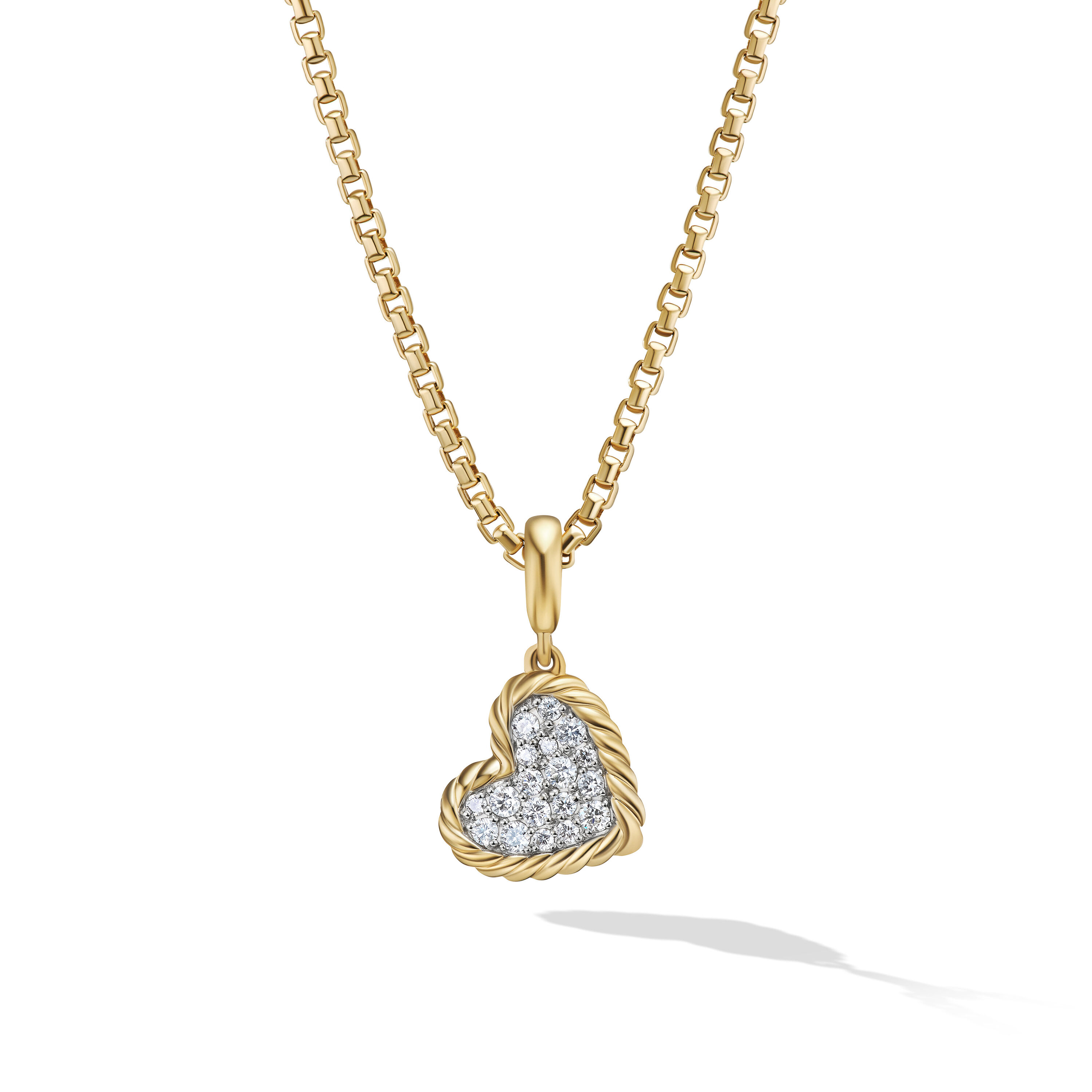 DY Elements® Heart Pendant in 18K Yellow Gold with Diamonds, 12.6mm