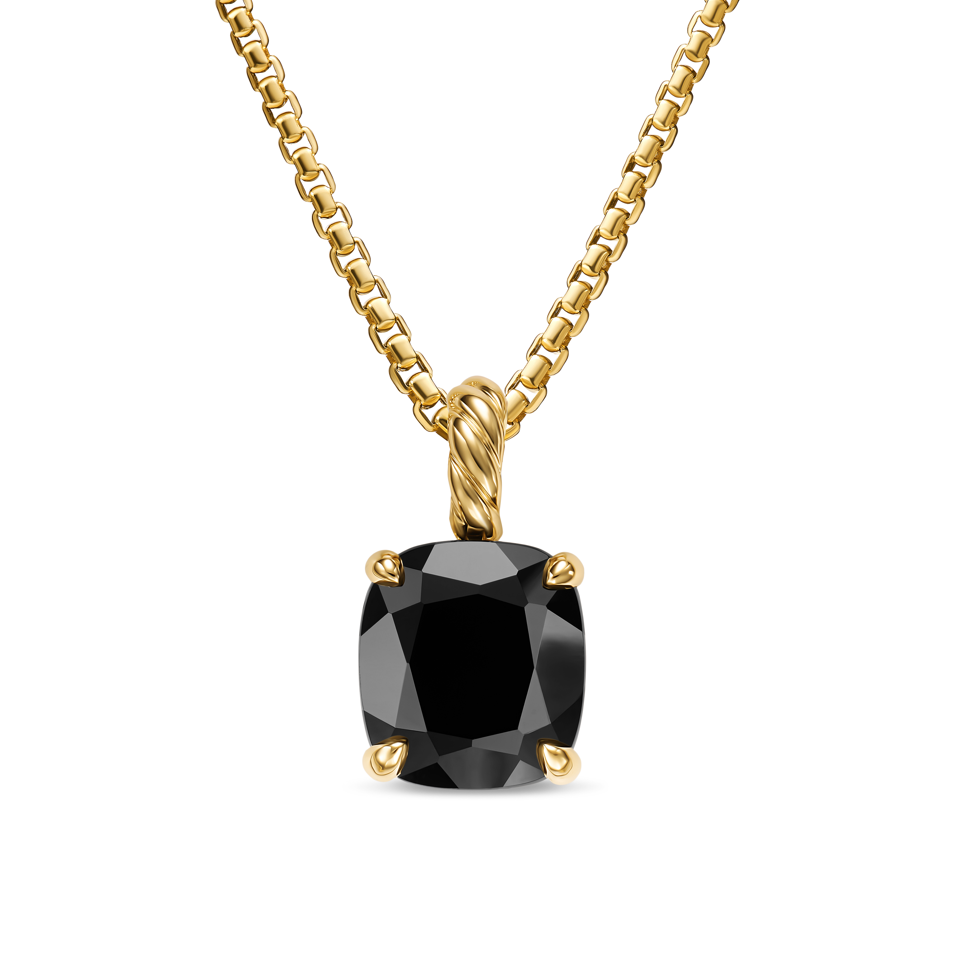 Marbella Pendant in 18K Yellow Gold with Black Onyx, 12mm