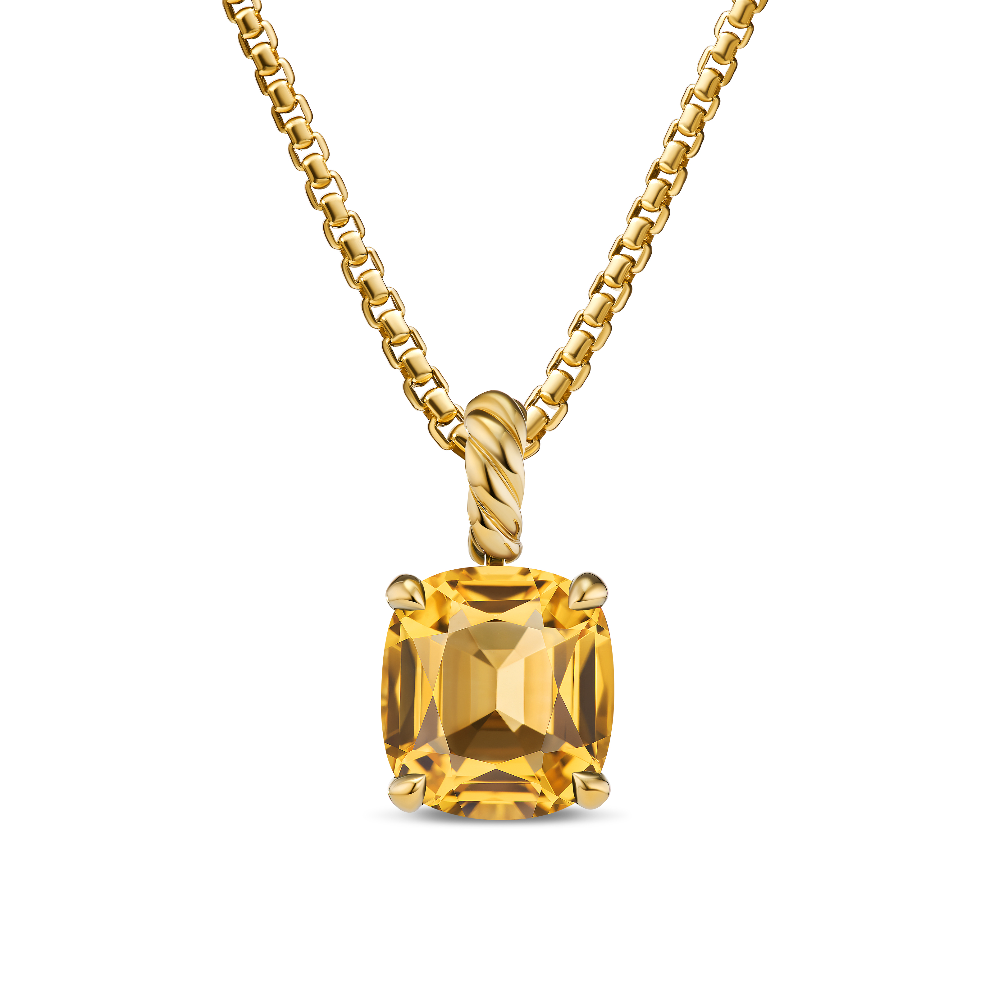 Marbella Pendant in 18K Yellow Gold with Citrine, 12mm