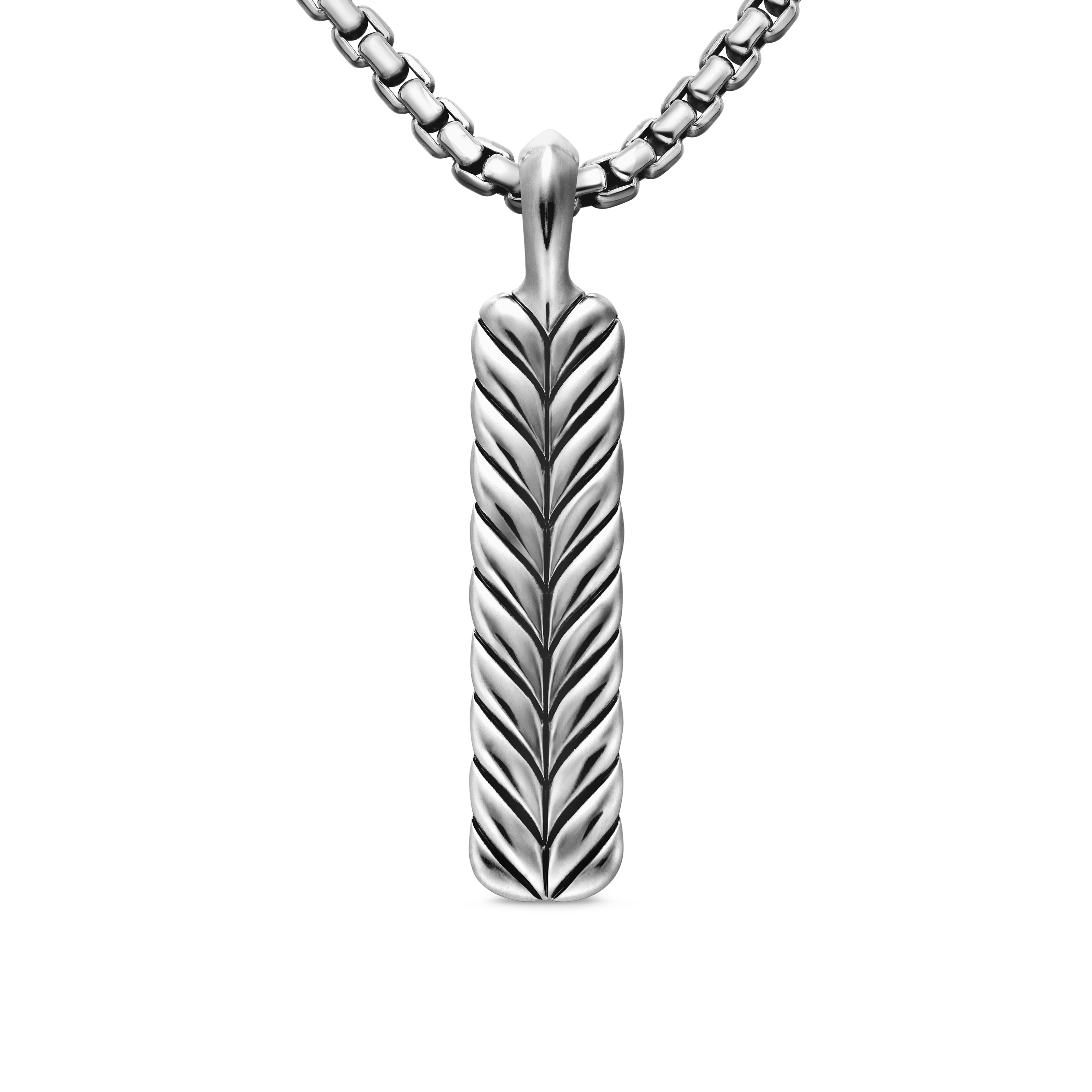 Chevron Ingot Tag in Sterling Silver, 46mm