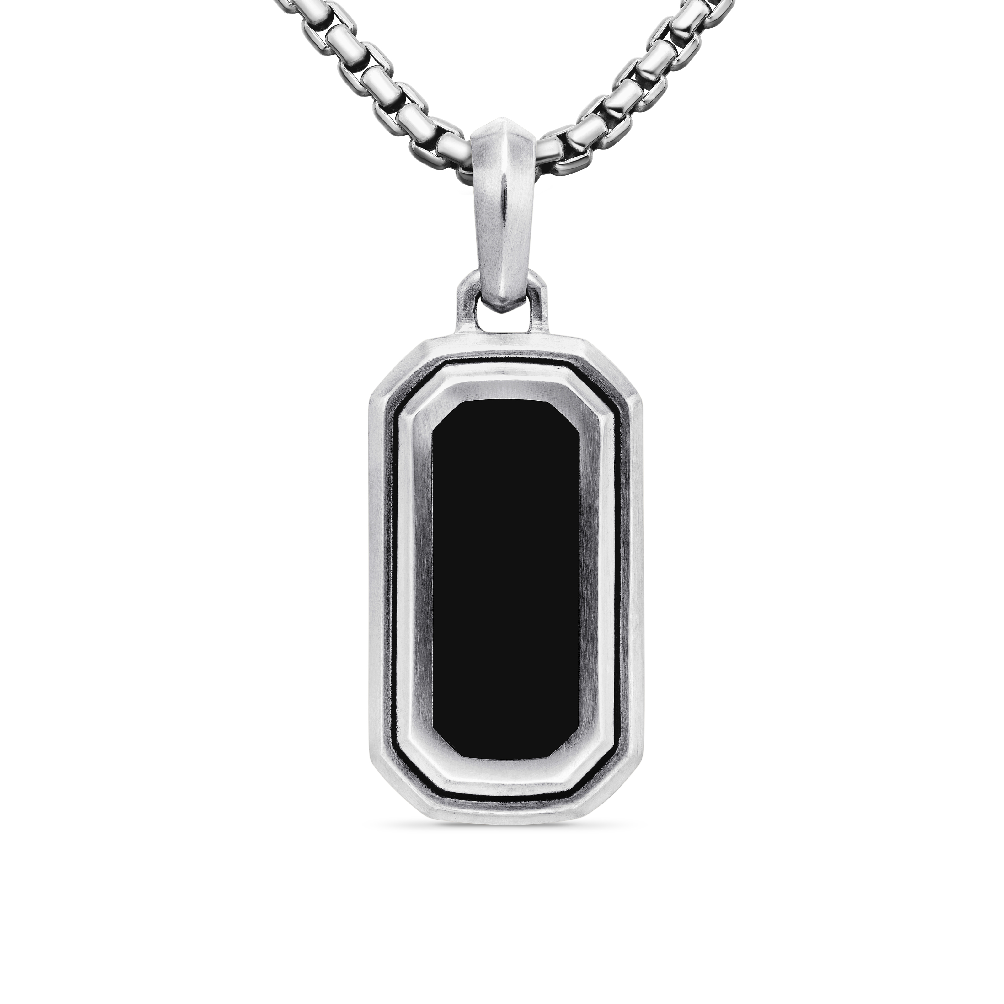 Deco Amulet in Sterling Silver with Black Onyx