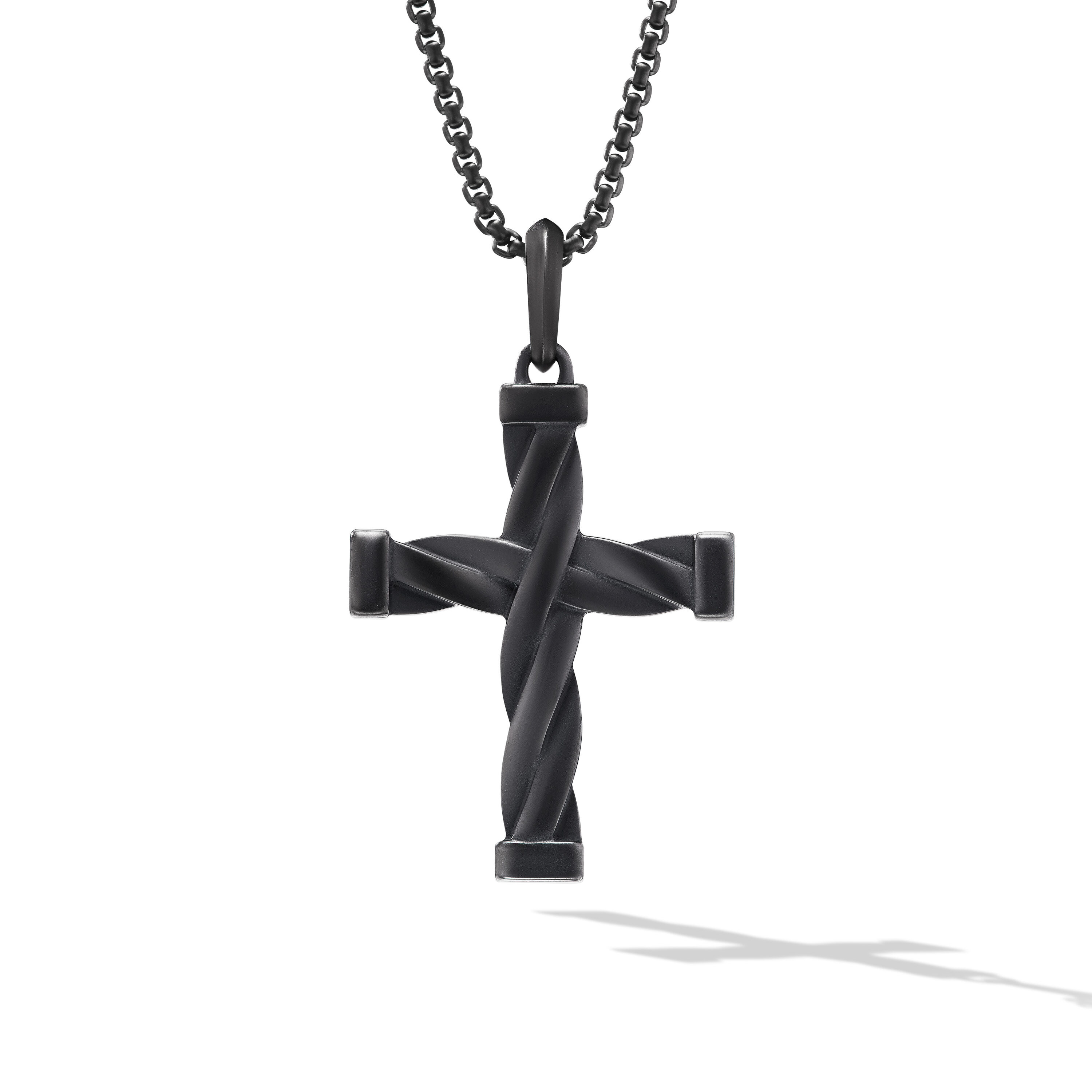 DY Helios™ Cross Pendant in Black Titanium, 48mm